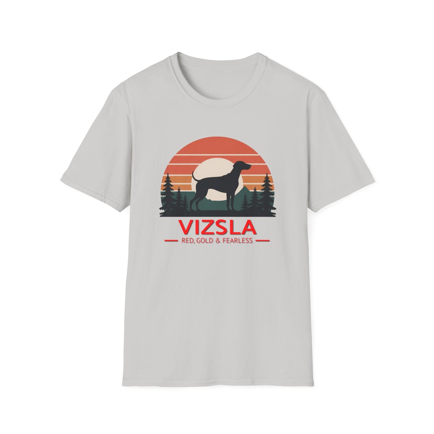 Vizsla Mountain Tee — "VIZSLA - Red, Gold & Fearless"