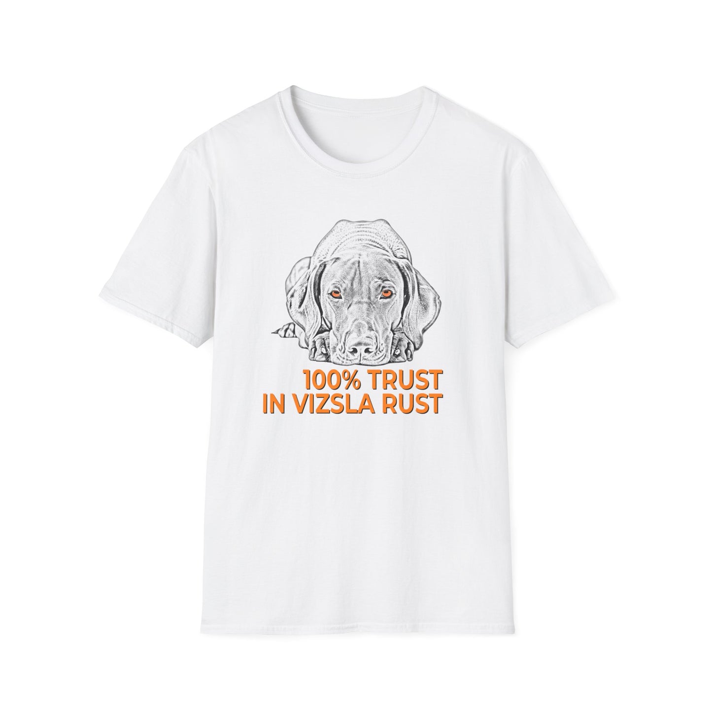 Vizsla Line Art Tee — "100% Trust In Vizsla Rust"