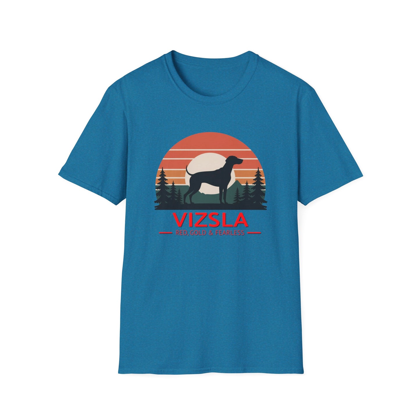 Vizsla Mountain Tee — "VIZSLA - Red, Gold & Fearless"