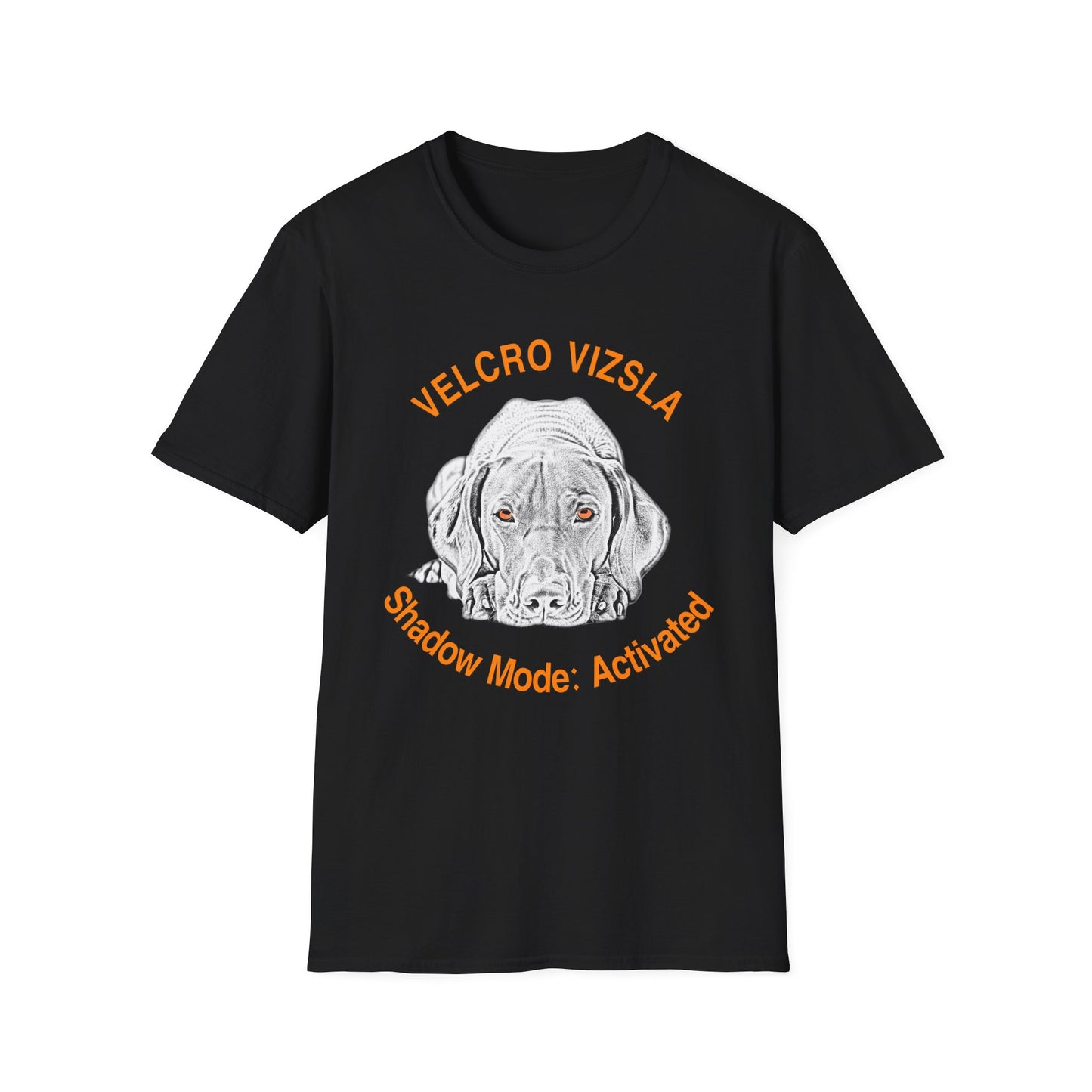 Velcro Vizsla T-Shirt — "Shadow Mode: Activated" Vizsla Line Art