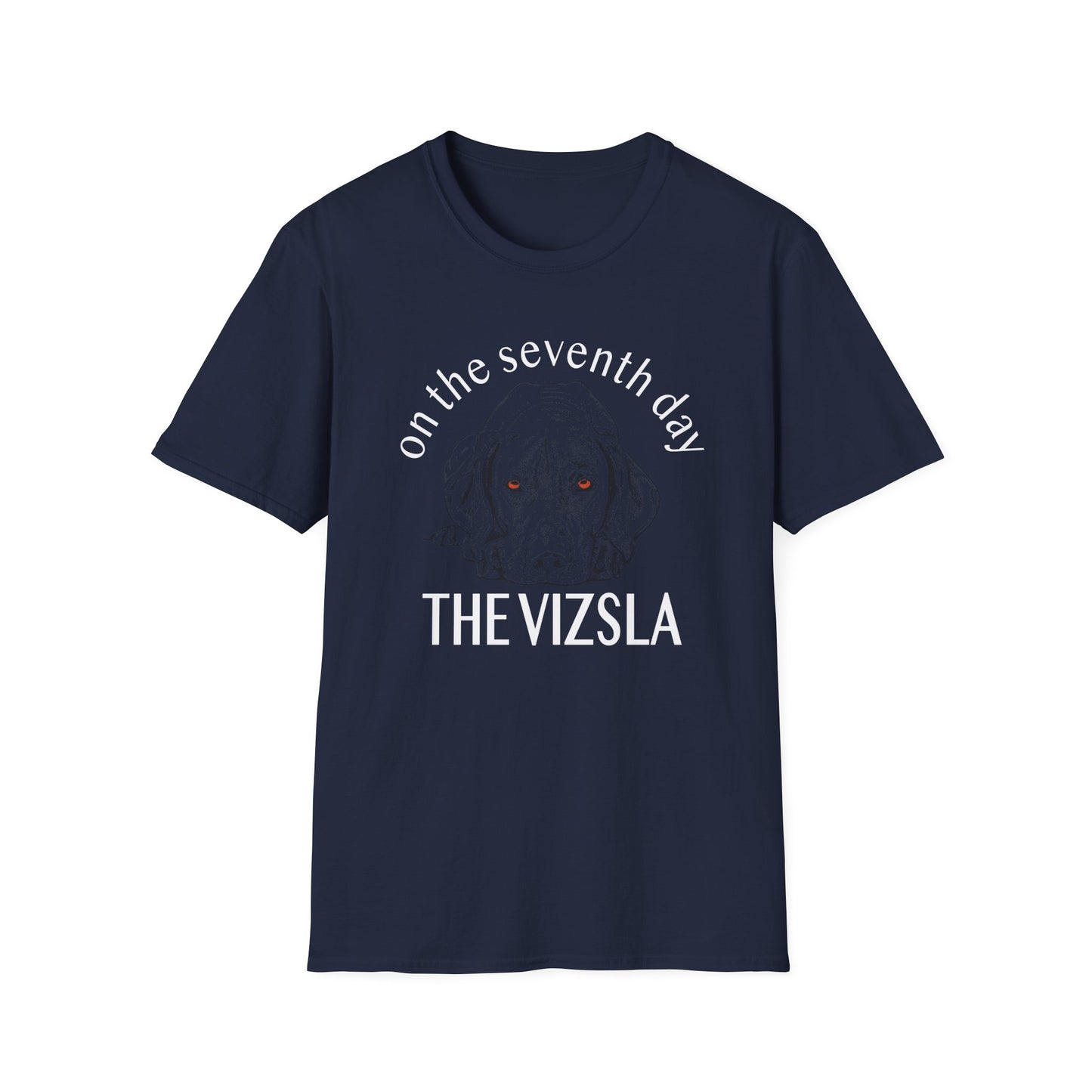 The Vizsla T-Shirt — "On the Seventh Day - THE VIZSLA" Vizsla Dog Line Art Tee