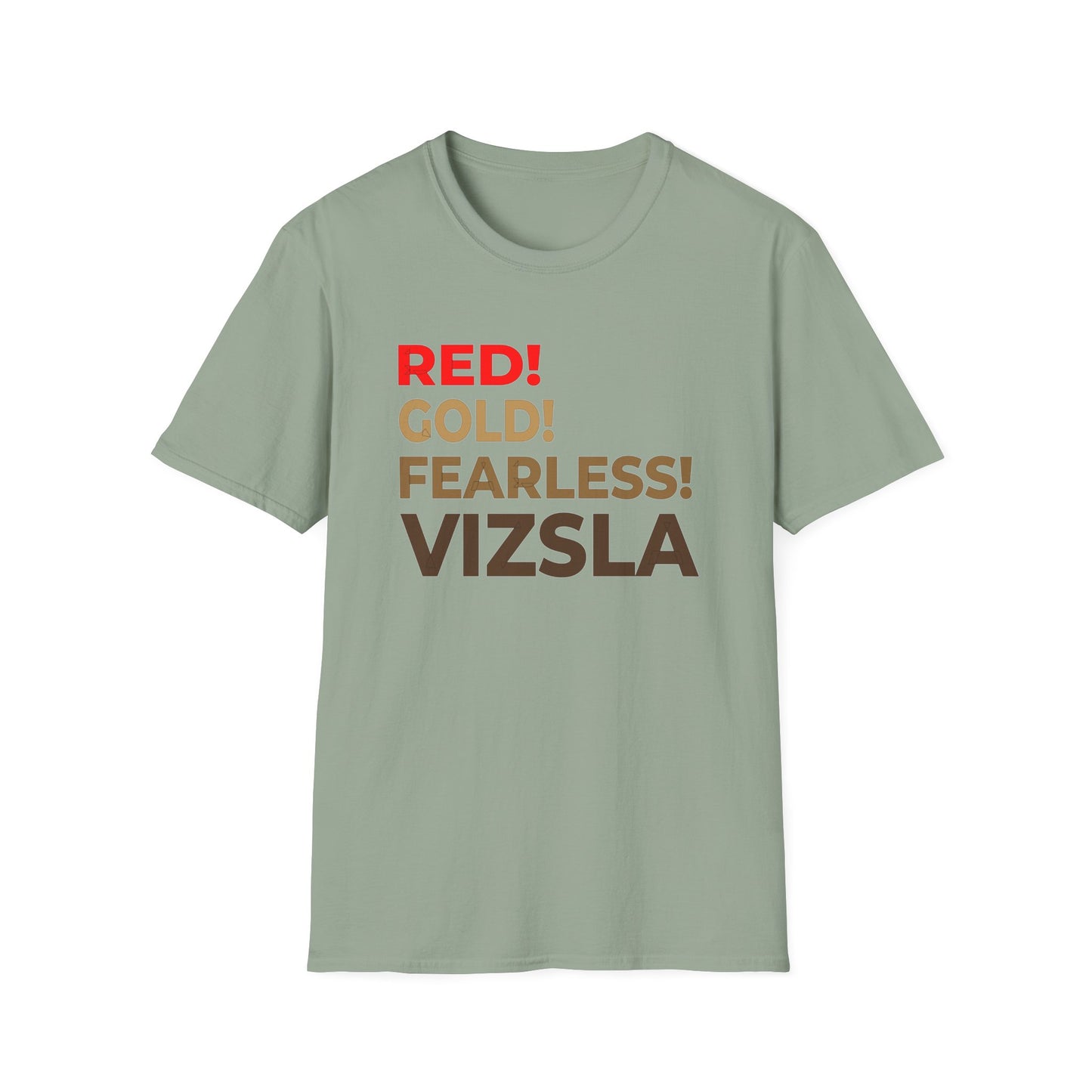 Vizsla Dog T-Shirt — RED! GOLD! FEARLESS! Bold Typography