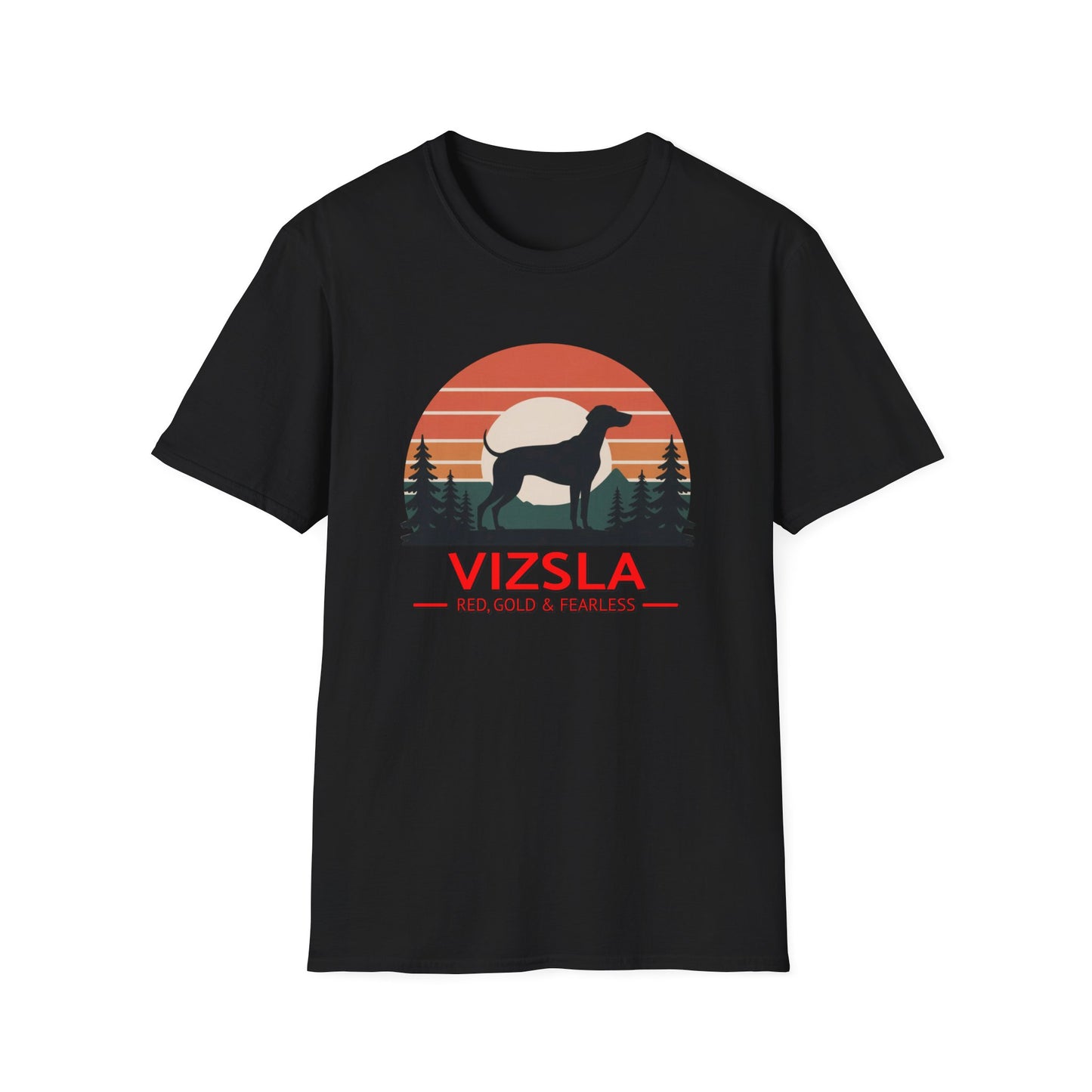 Vizsla Mountain Tee — "VIZSLA - Red, Gold & Fearless"