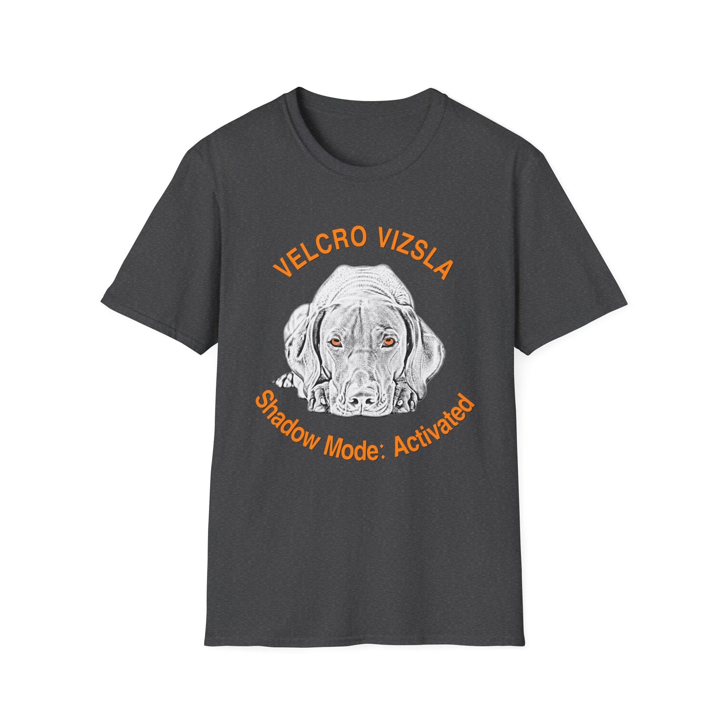 Velcro Vizsla T-Shirt — "Shadow Mode: Activated" Vizsla Line Art