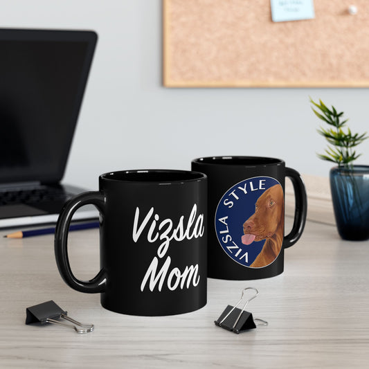 Vizsla Mom & Vizsla Style Logo Black Mug