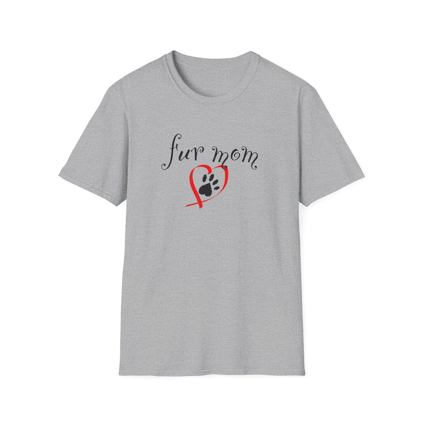 Fur Mom T-Shirt — Cute Heart & Puppy Paw Tee for Dog Lovers