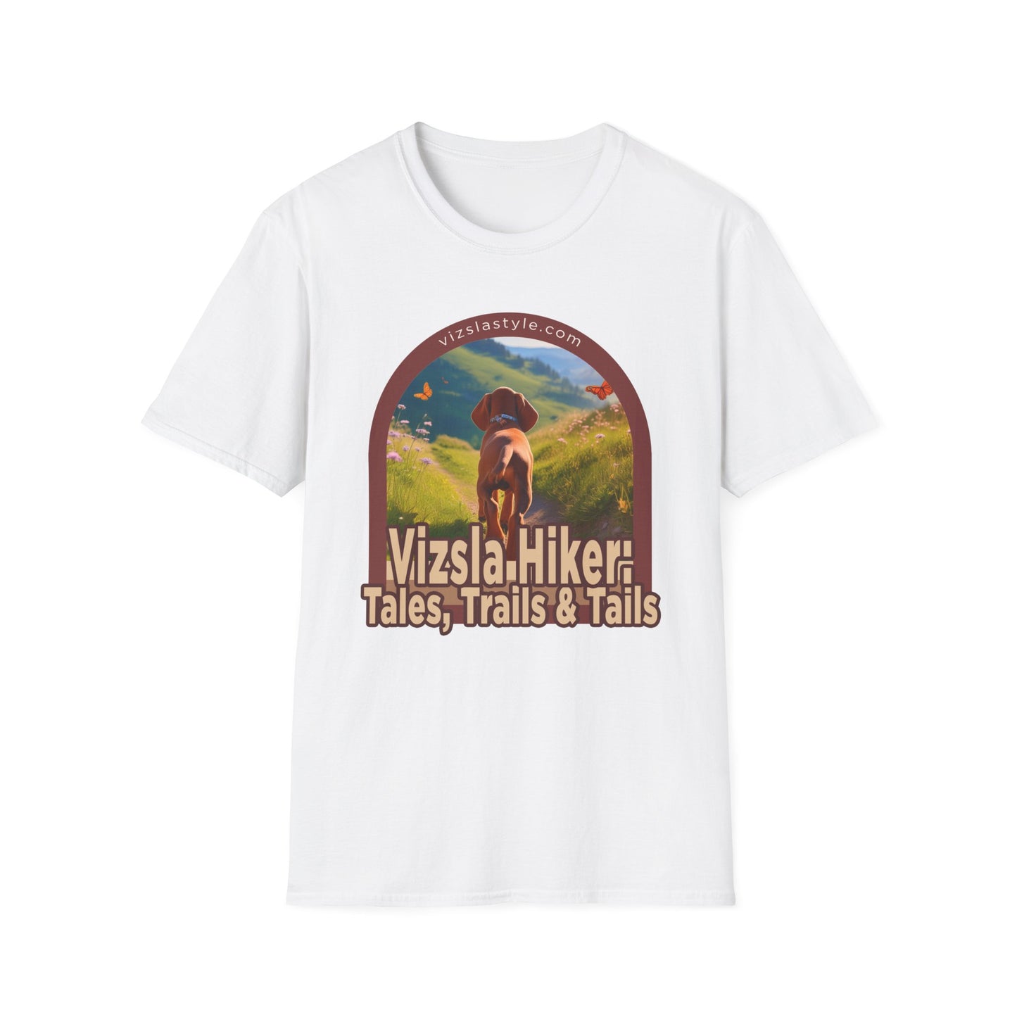 Vizsla Hiker: Tales, Trails & Tails Dog t-shirt