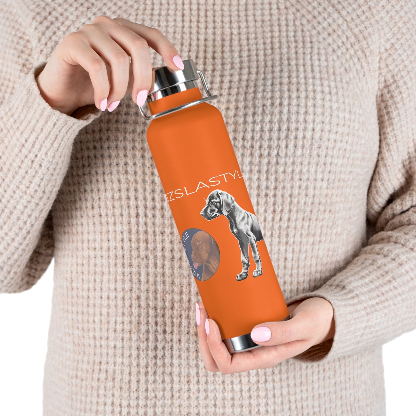Vizsla Style Puppy w/ Logo - Stylish Copper Insulated Water Bottle
