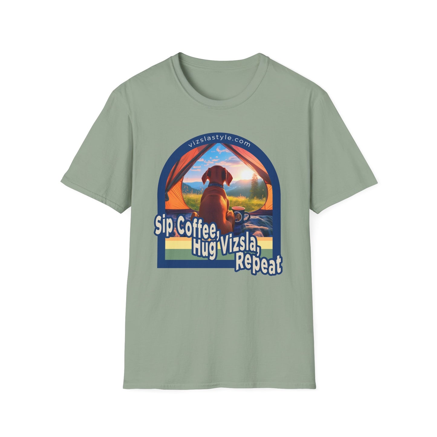 Sip Coffee, Hug Vizsla, Repeat! t-shirt