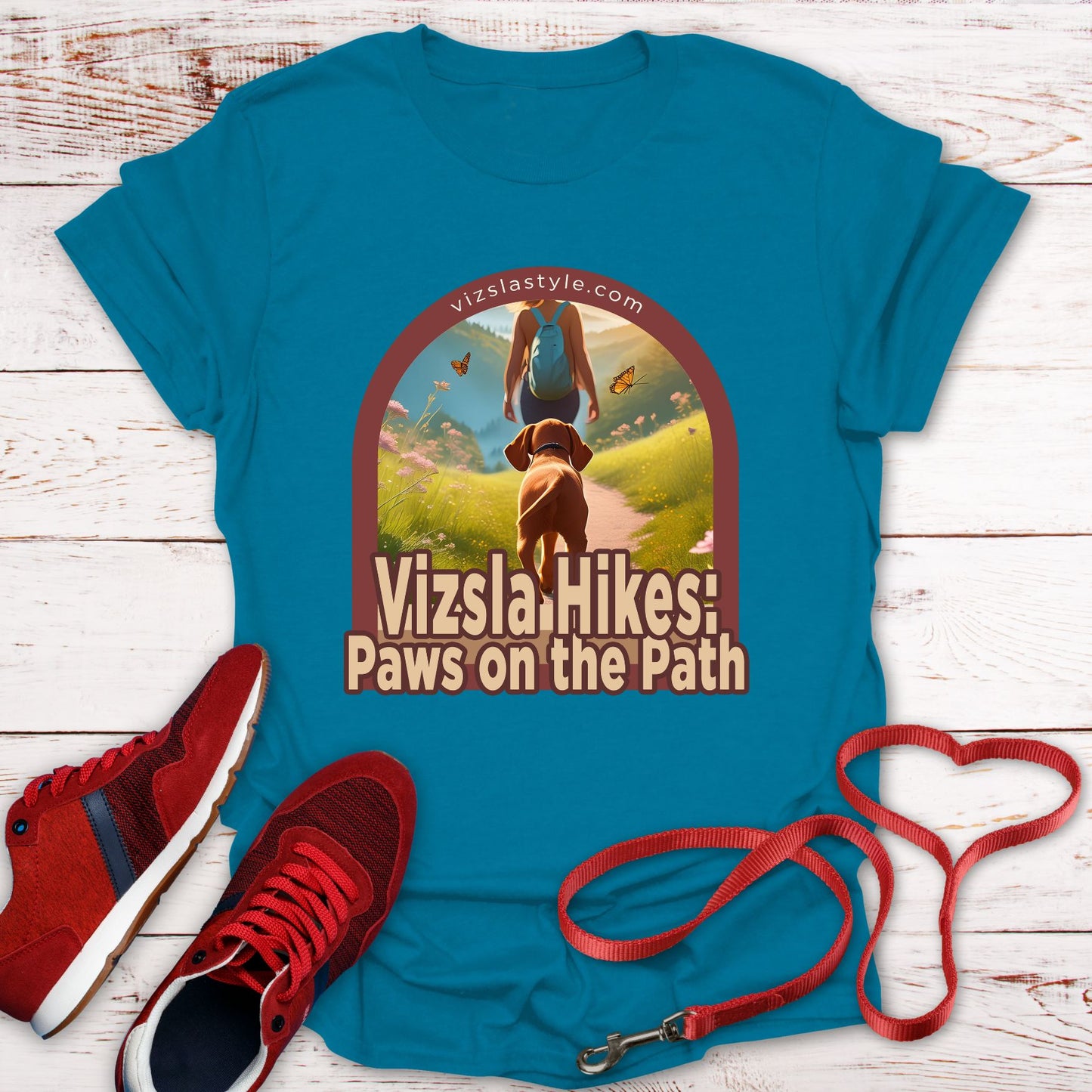 Vizsla Hikes: Paws On The Path w/ Hiker t-shirt