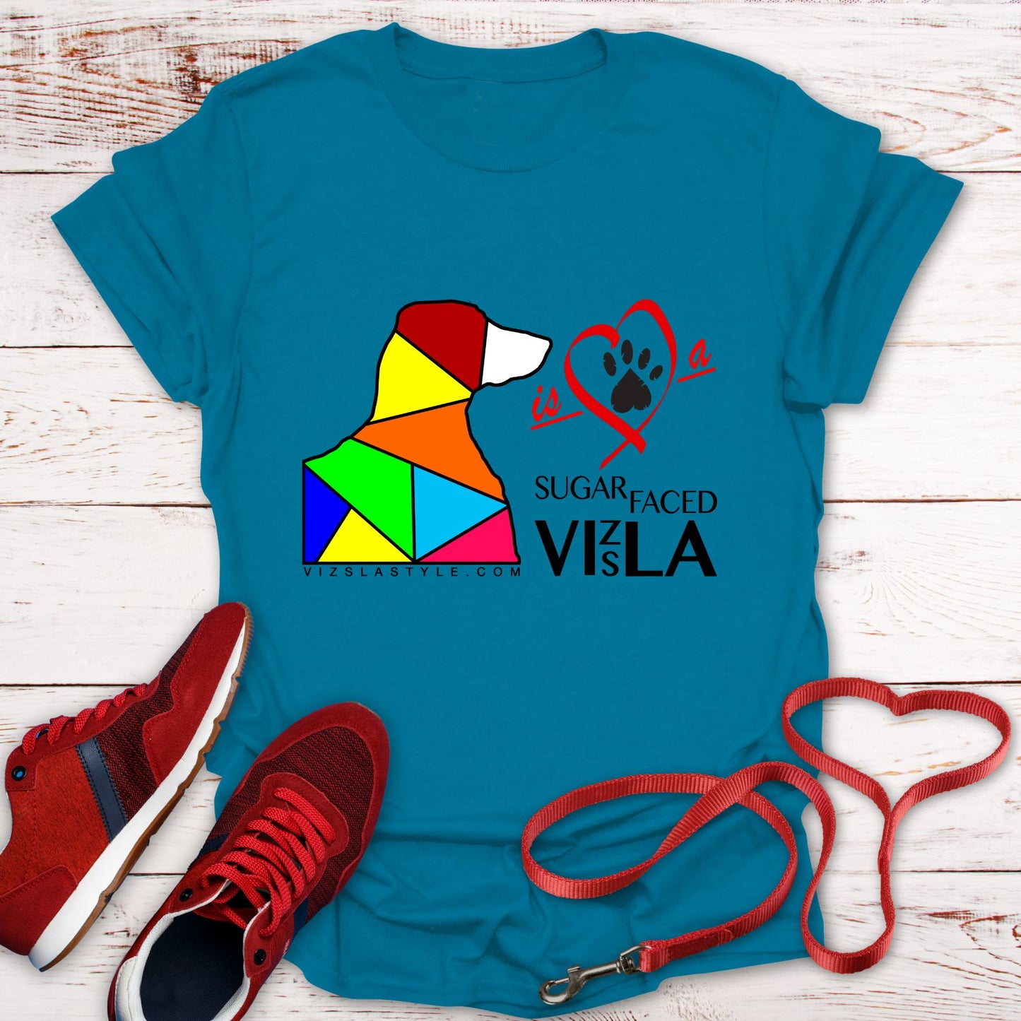 Love is a Sugar Faced Vizsla - All Around Sports T-shirt