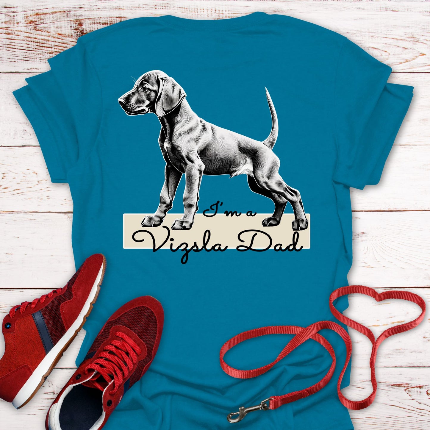 Vizsla Dad & Puppy T-Shirt - Double Sided Vizsla Style