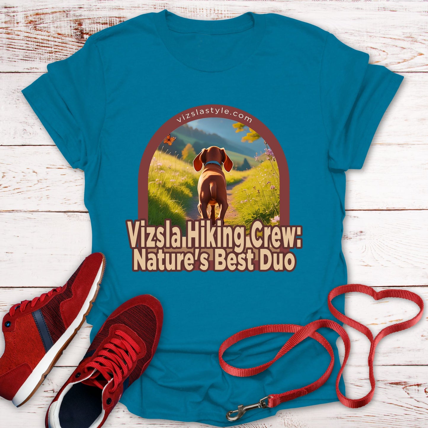 Vizsla Hiking Crew: Nature's Best Duo Puppy t-shirt