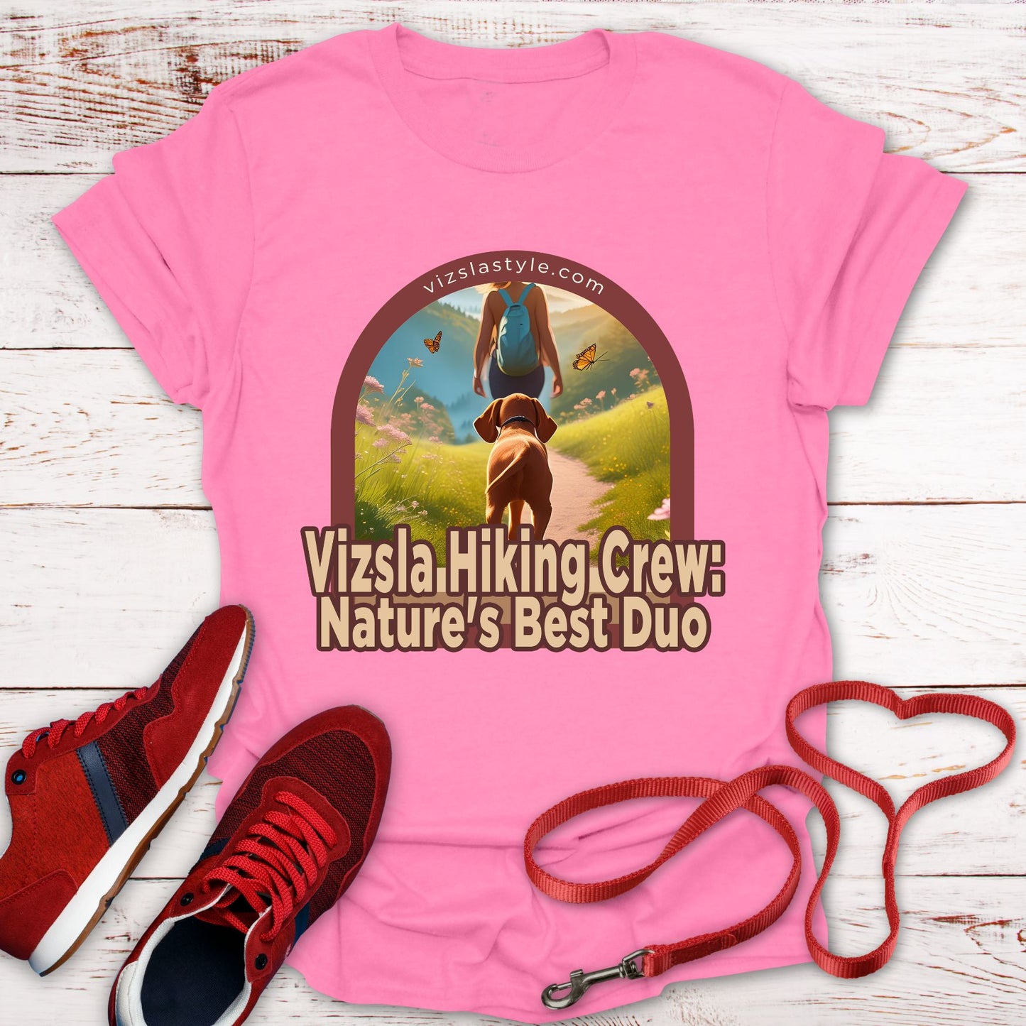 Vizsla Hiking Crew: Nature's Best Duo w/ Hiker t-shirt