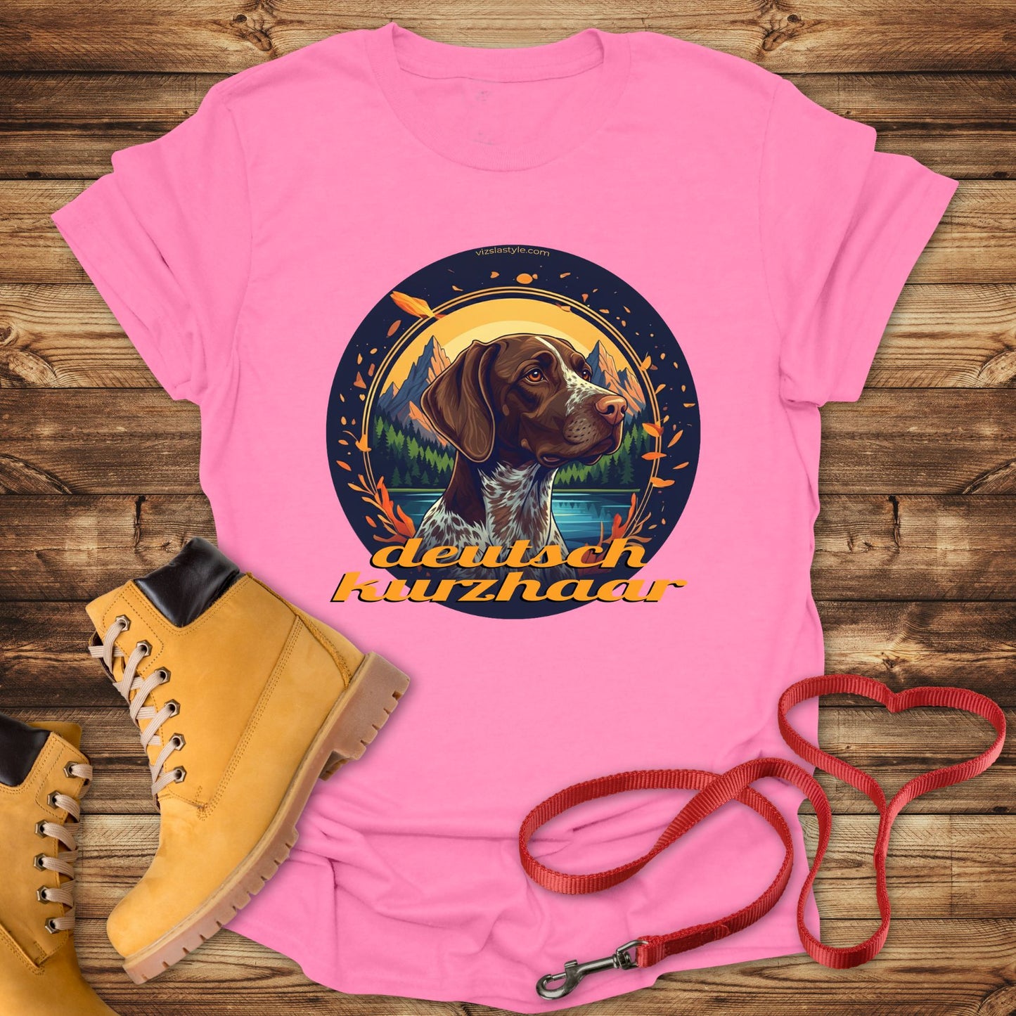 Glorious Deutsch Kurzhaar Mountain Lake Landscape Premium Tee
