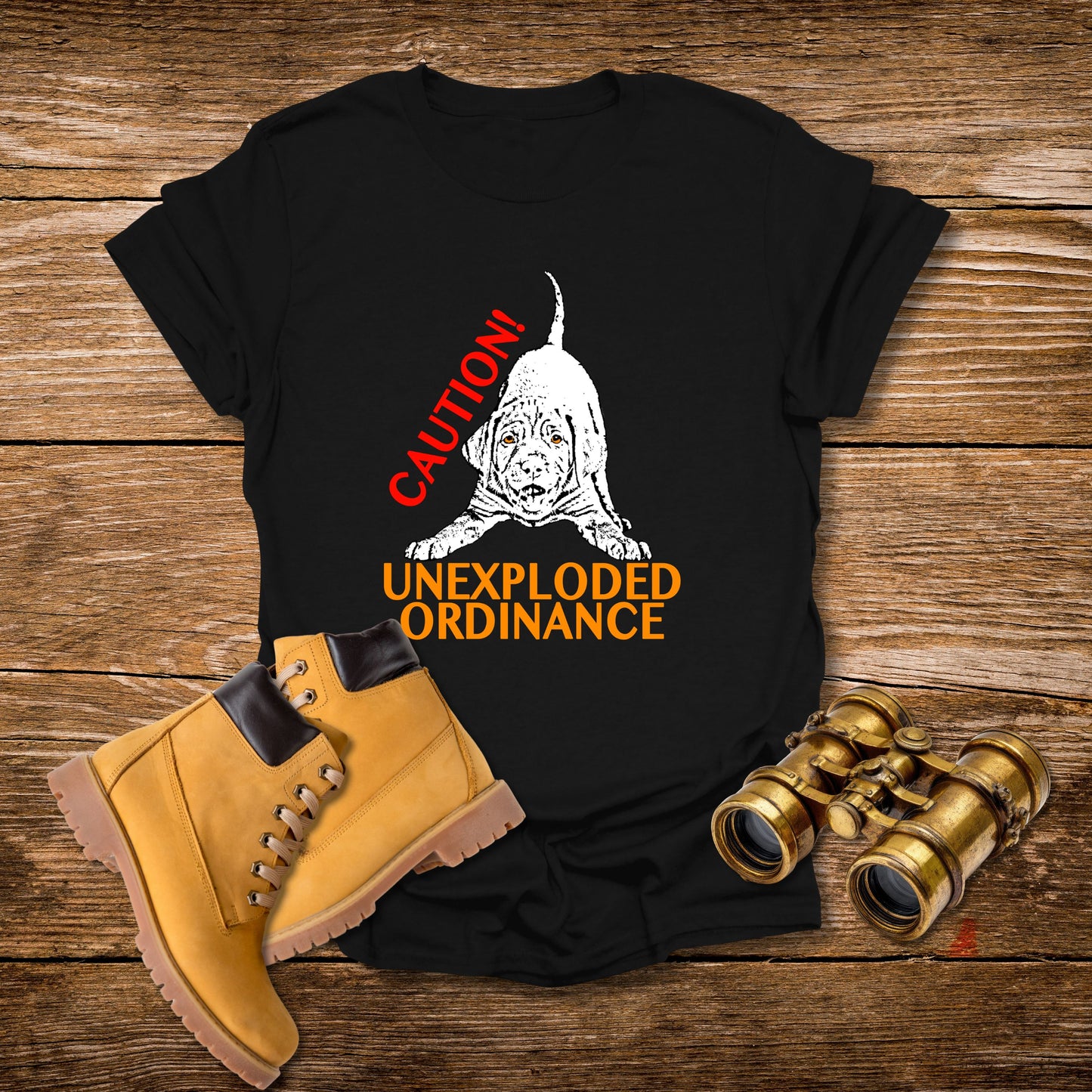 Vizsla Puppy 'Caution! Unexploded Ordinance' T-Shirt