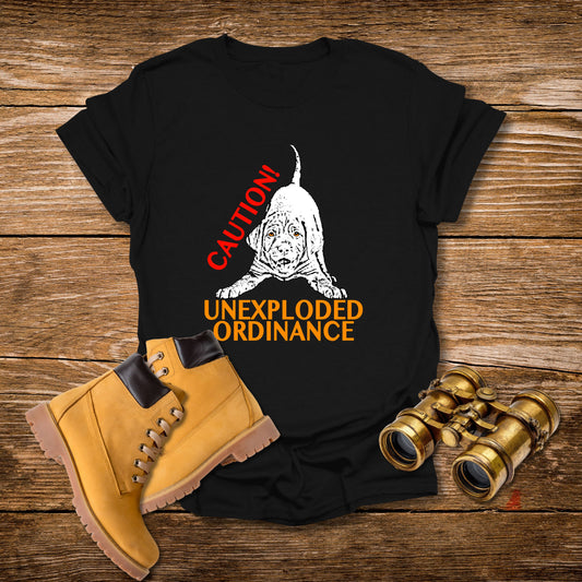 Vizsla Puppy 'Caution! Unexploded Ordinance' T-Shirt