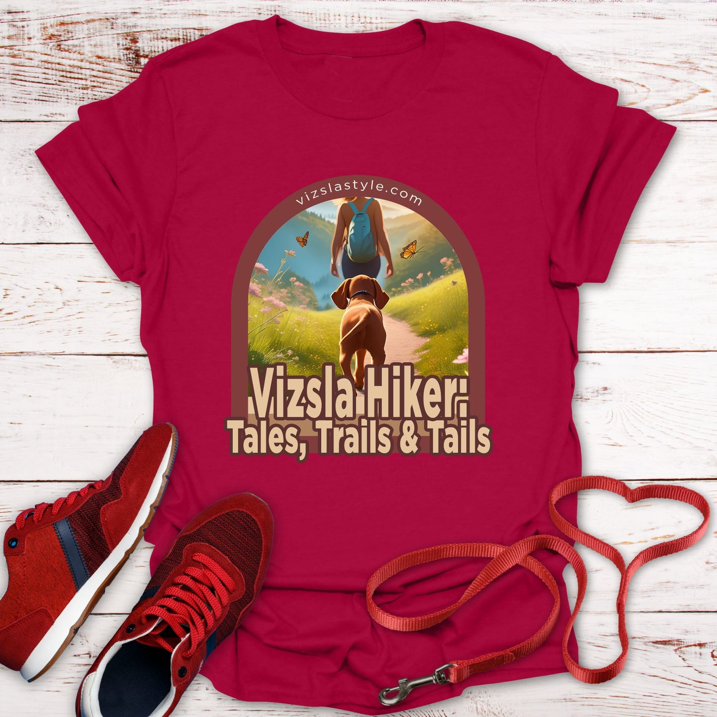 Vizsla Hiker: Tales, Trails & Tails w/ Hiker t-shirt