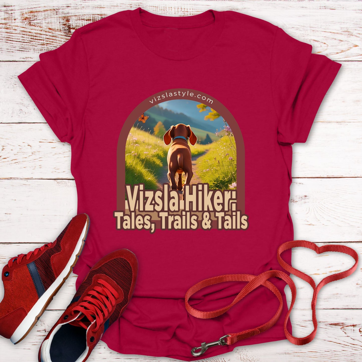 Vizsla Hiker: Tales, Trails & Tails Puppy t-shirt