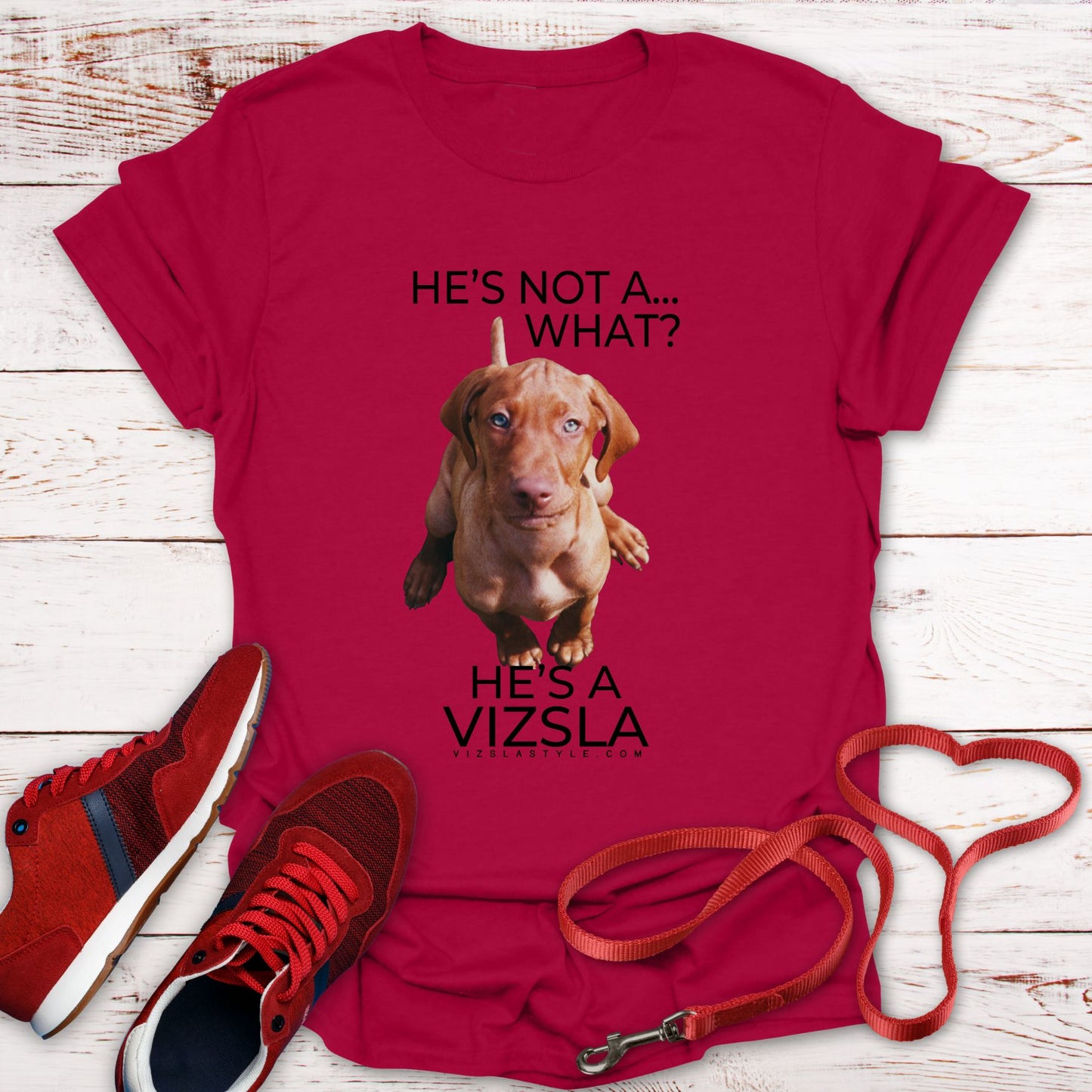 He's Not A What... He's A Vizsla (in Color) - All Around Sports T-shirt