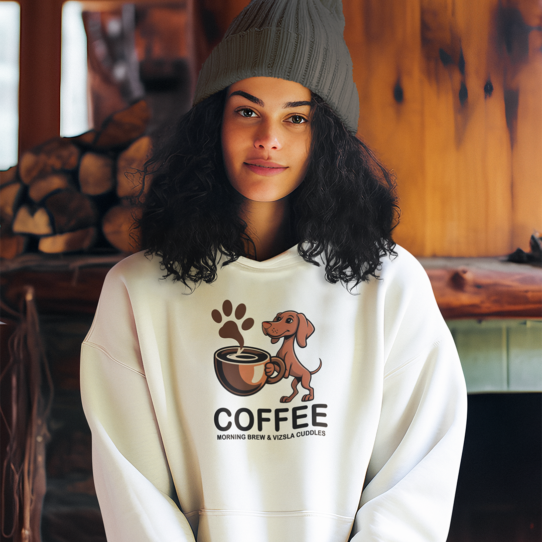 Morning Brew & Vizsla Cuddles Puppy Sweatshirt