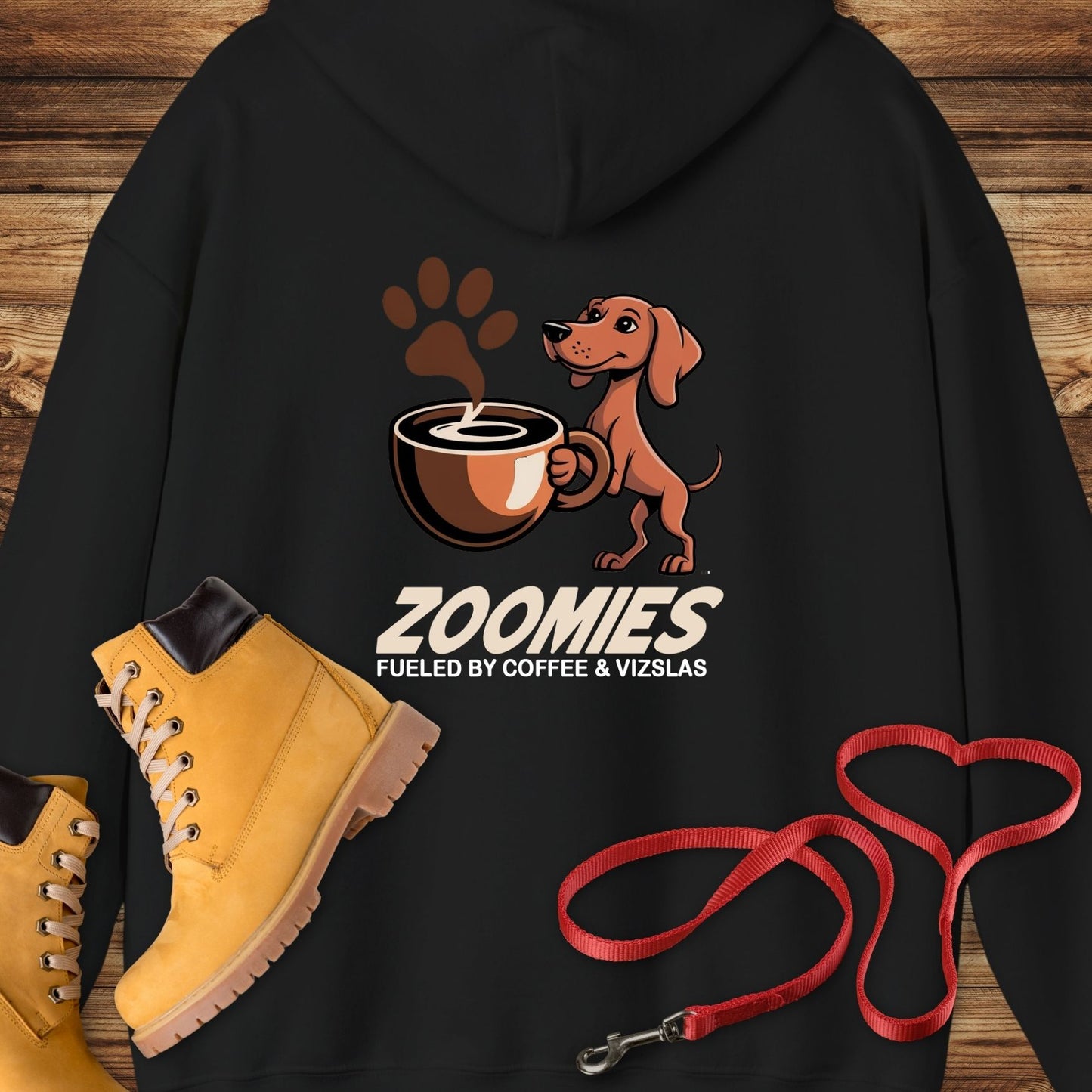 Zoomies: Fueled by Coffee and Vizsla Energy Hoodie Sweatshirt