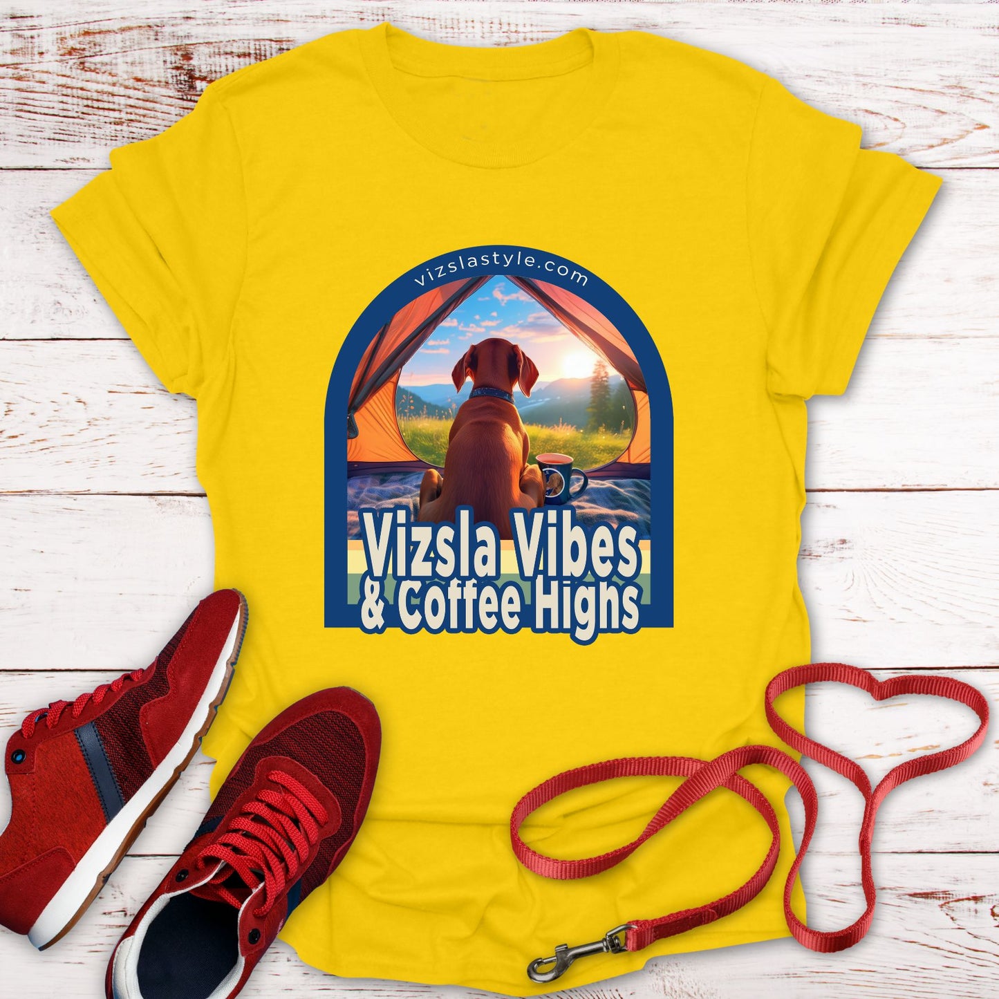 Vizsla Vibes & Coffee Highs! t-shirt