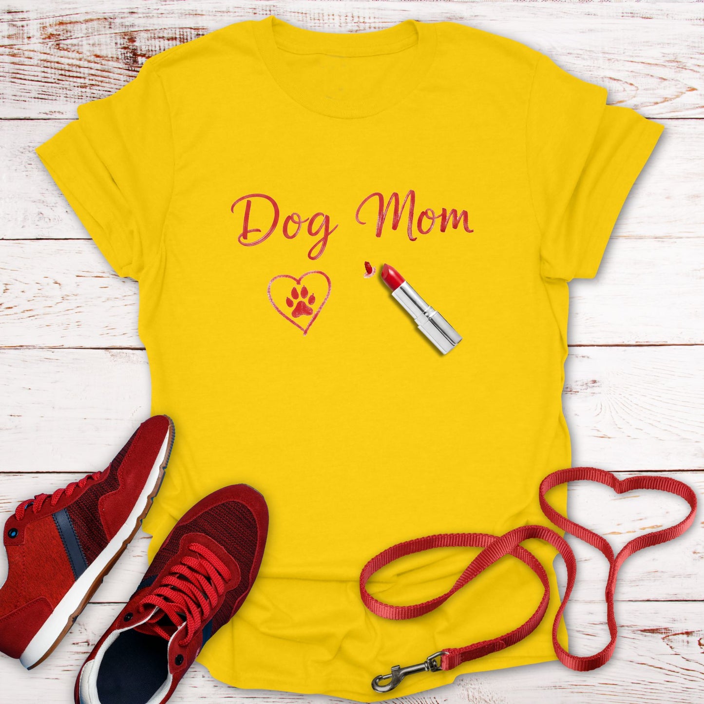 Dog Mom: Lipstick Kisses & Paw Print Love