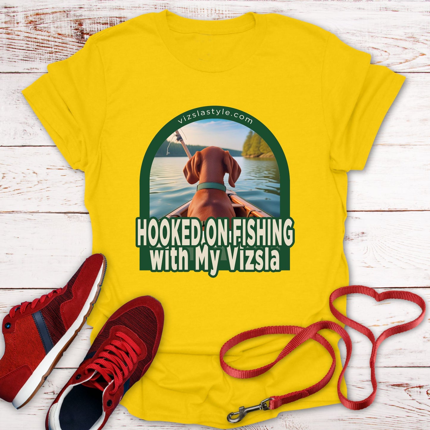 Hooked On Fishing With My Vizsla! t-shirt
