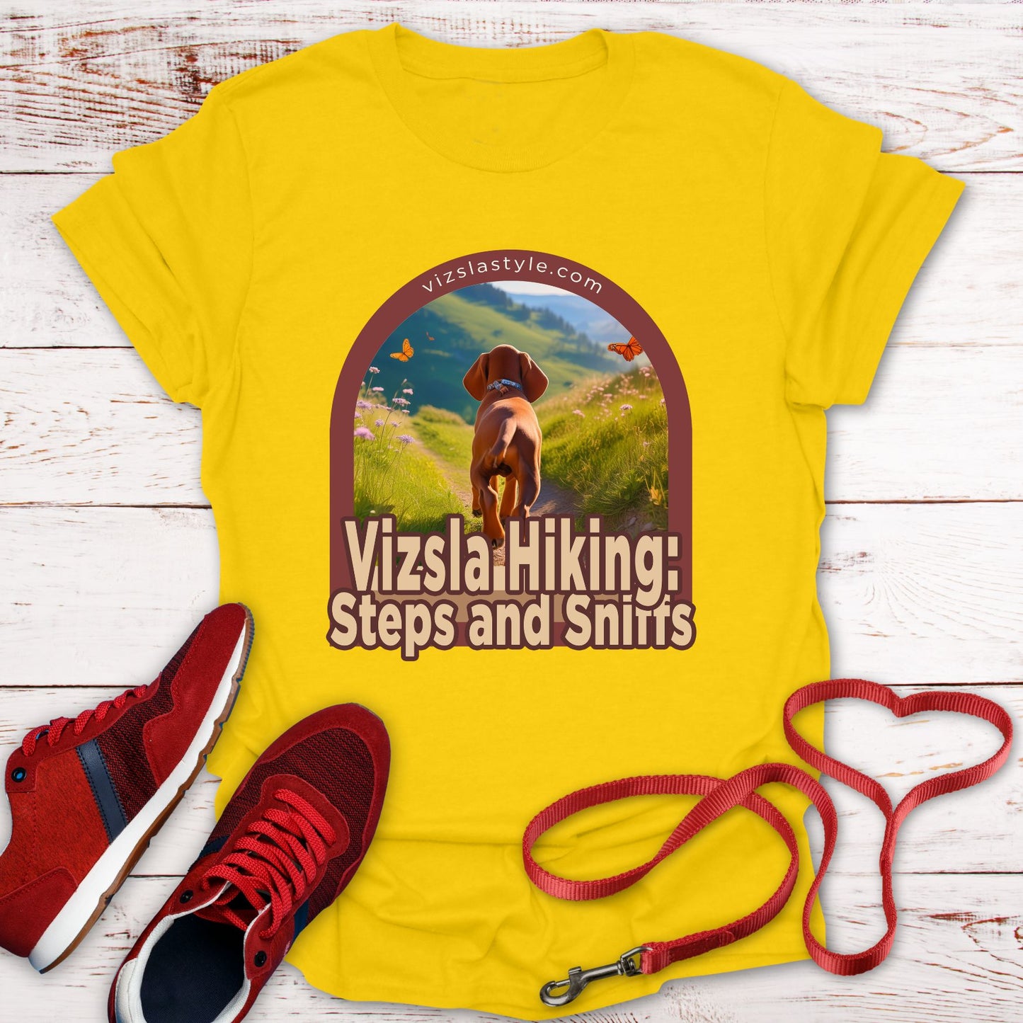 Vizsla Hiking: Steps And Sniffs Puppy t-shirt