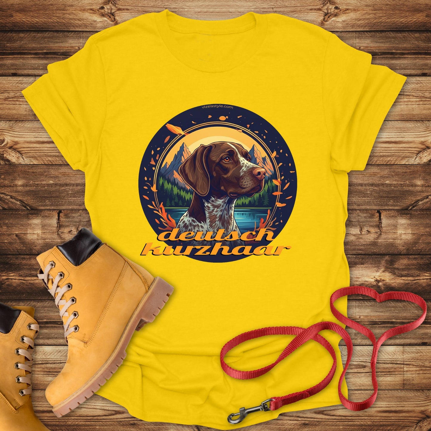 Glorious Deutsch Kurzhaar Mountain Lake Landscape Premium Tee