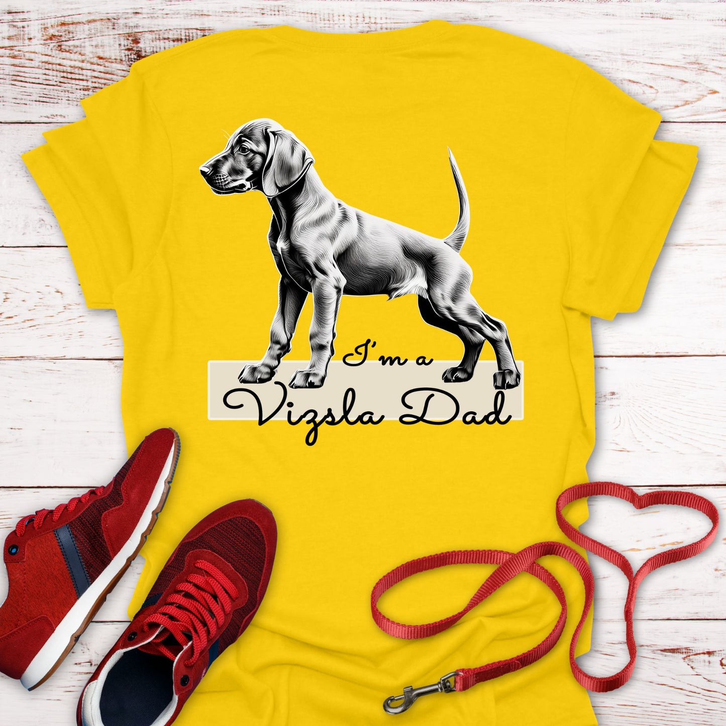 Vizsla Dad & Puppy T-Shirt - Double Sided Vizsla Style