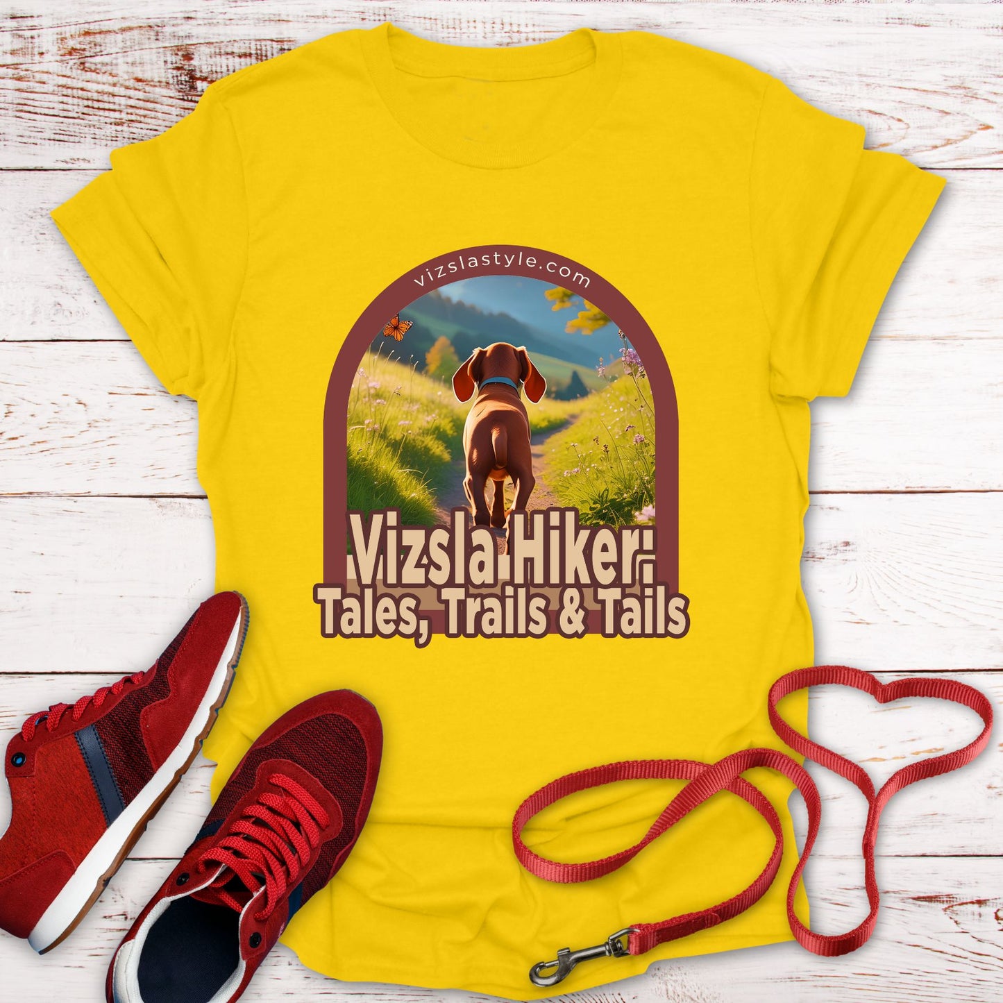 Vizsla Hiker: Tales, Trails & Tails Puppy t-shirt