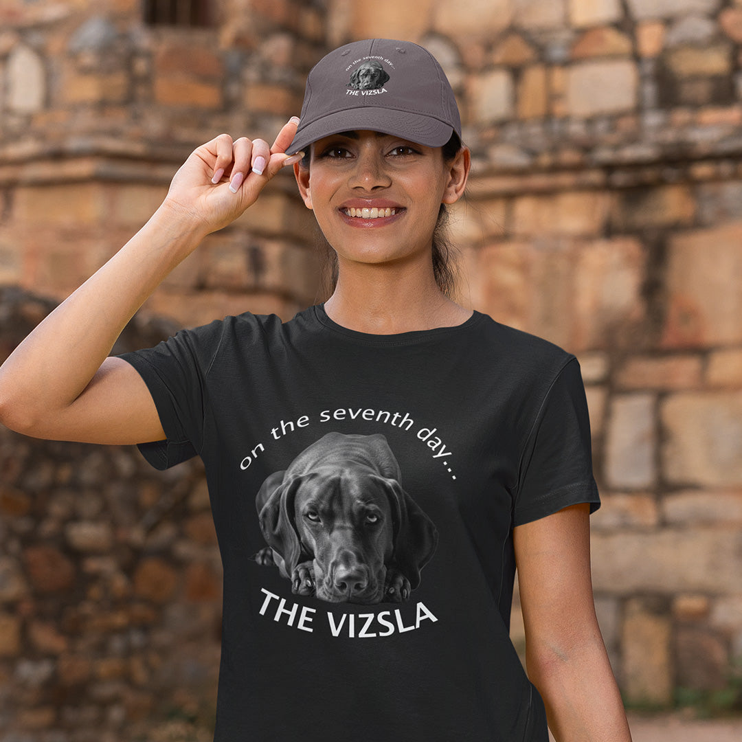 The Vizsla Created on the Seventh Day - Unisex Distressed Cap