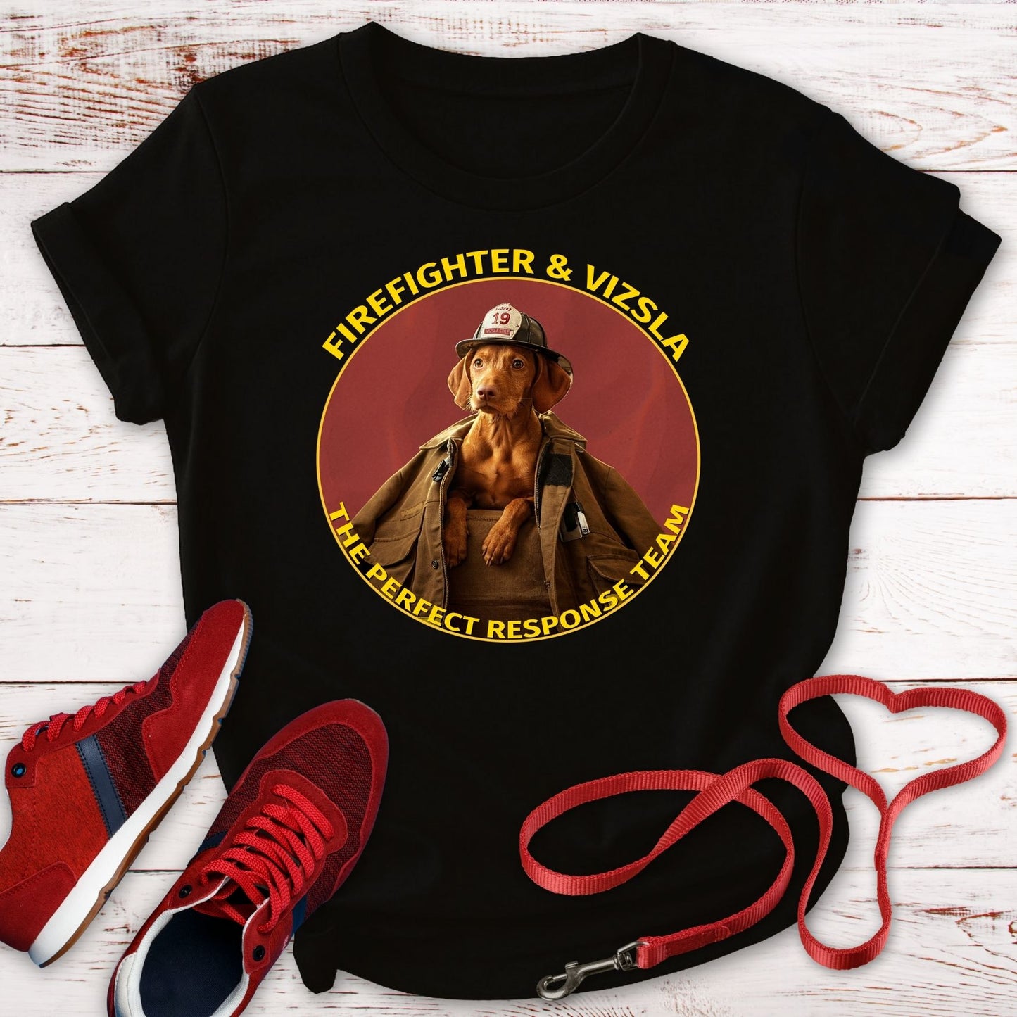 Perfect Response Team - Firefighter & Vizsla - Perfect Gift For That Firefighter In Your Life