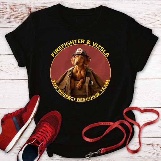 Perfect Response Team - Firefighter & Vizsla - Perfect Gift For That Firefighter In Your Life
