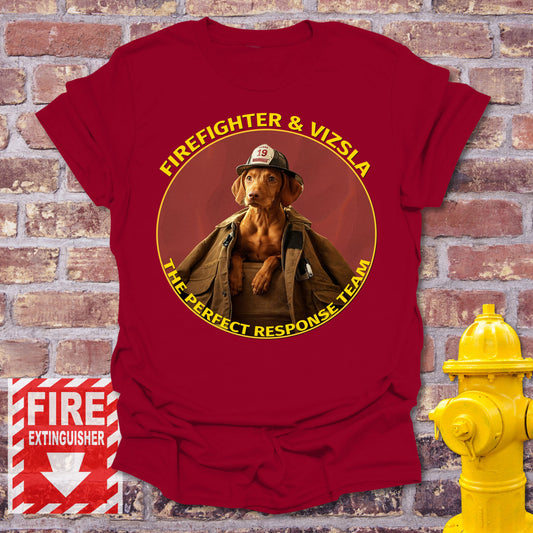 Perfect Response Team - Firefighter & Vizsla - Perfect Gift For That Firefighter In Your Life, Vizsla Dog Owners, Vizsla Dog Dad