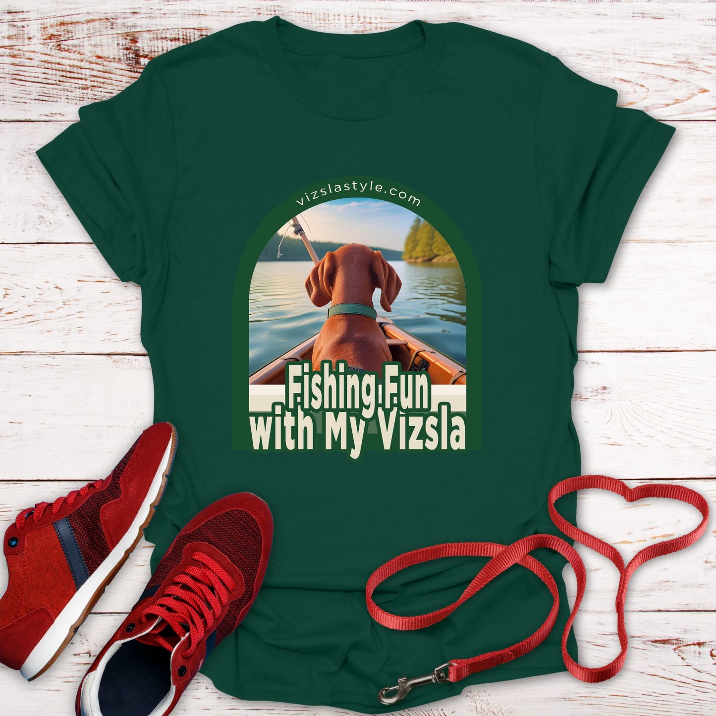 Fishing Fun With My Vizsla! t-shirt