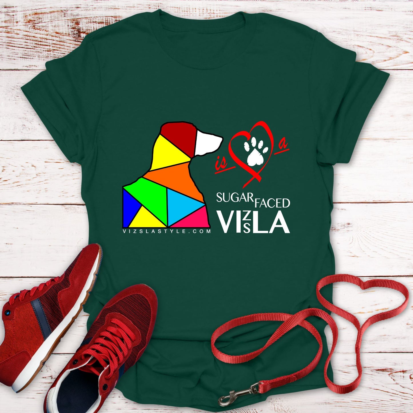 Love is a Sugar Faced Vizsla - All Around Sports T-shirt
