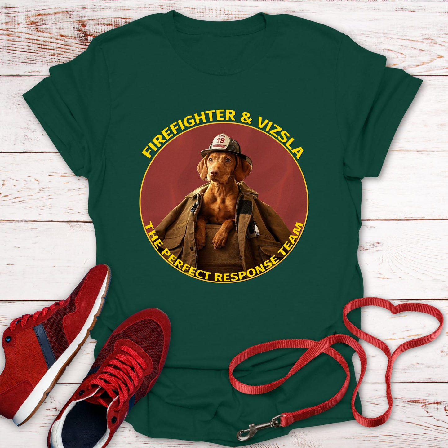 Perfect Response Team - Firefighter & Vizsla - Perfect Gift For That Firefighter In Your Life