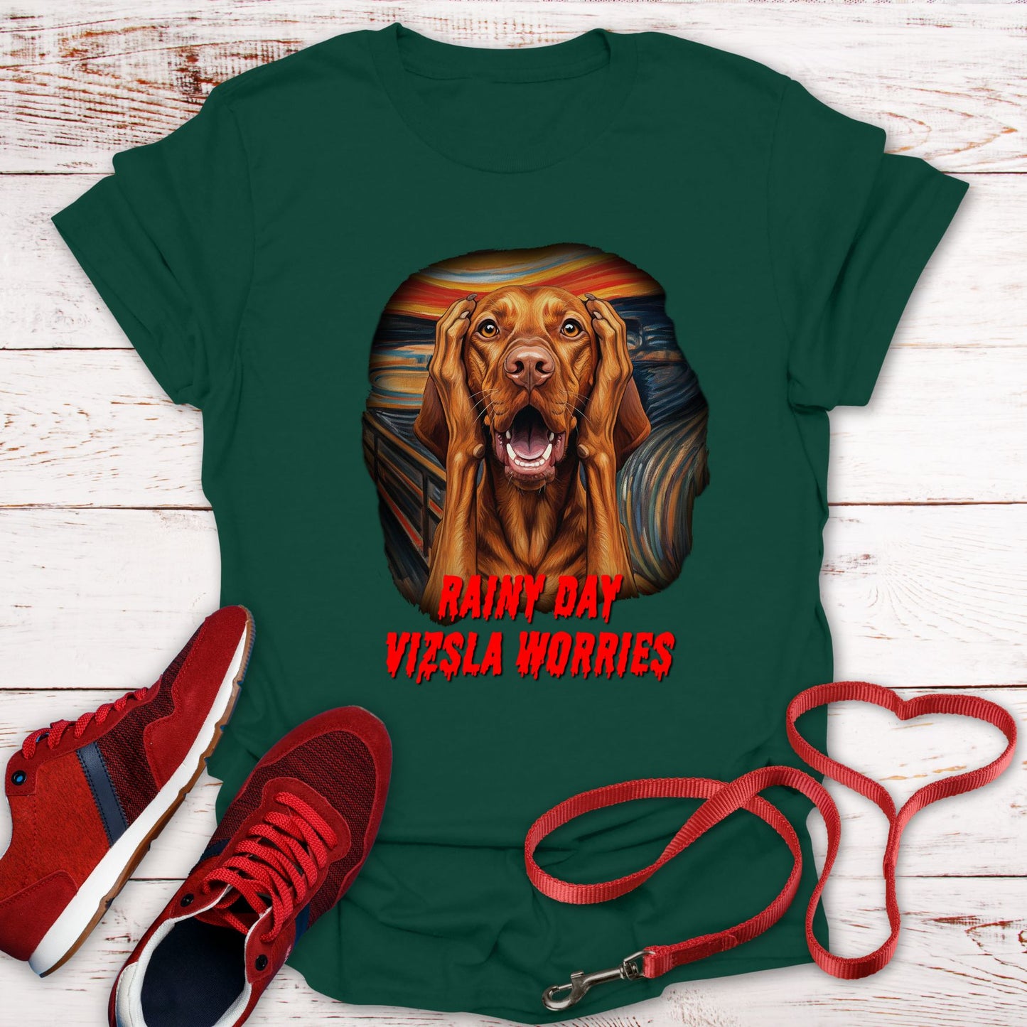 Rainy Day - Vizsla Worries! (Hilarious Tee)