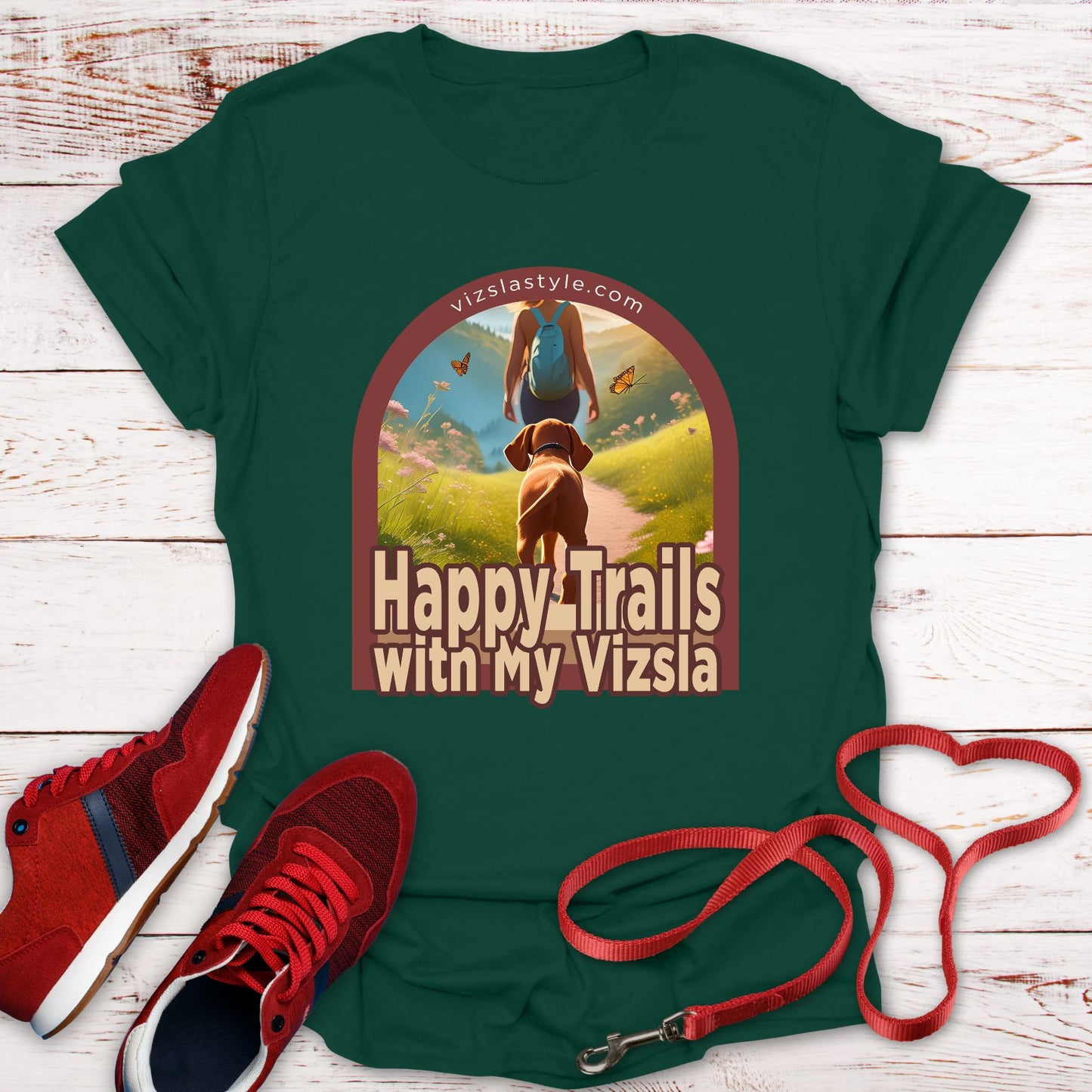 Happy Trails With My Vizsla w/ Hiker t-shirt