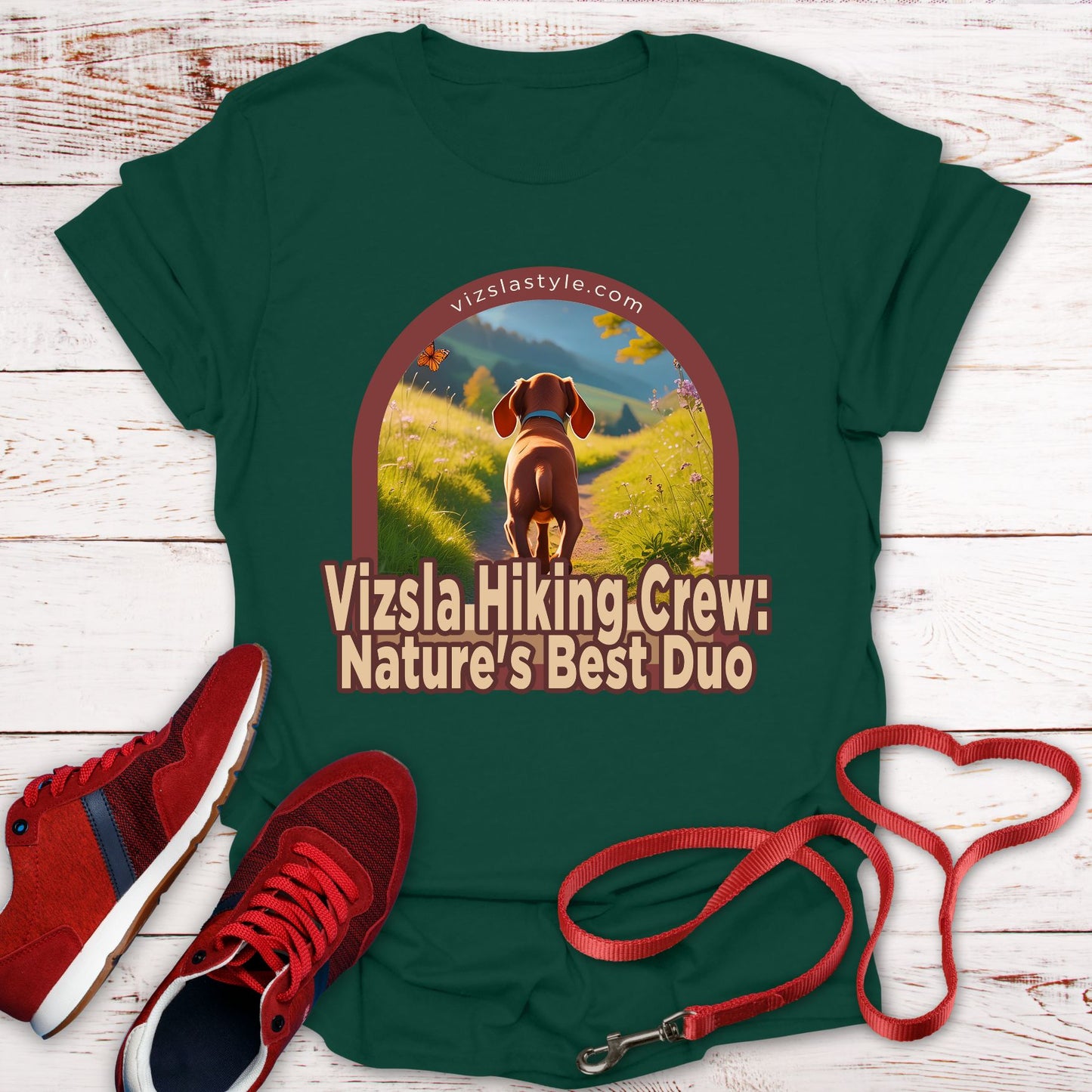 Vizsla Hiking Crew: Nature's Best Duo Puppy t-shirt