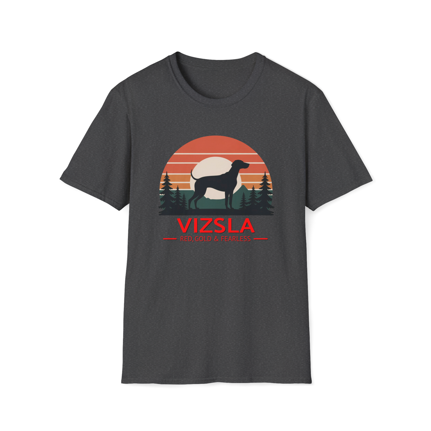 Vizsla Mountain Tee — "VIZSLA - Red, Gold & Fearless"