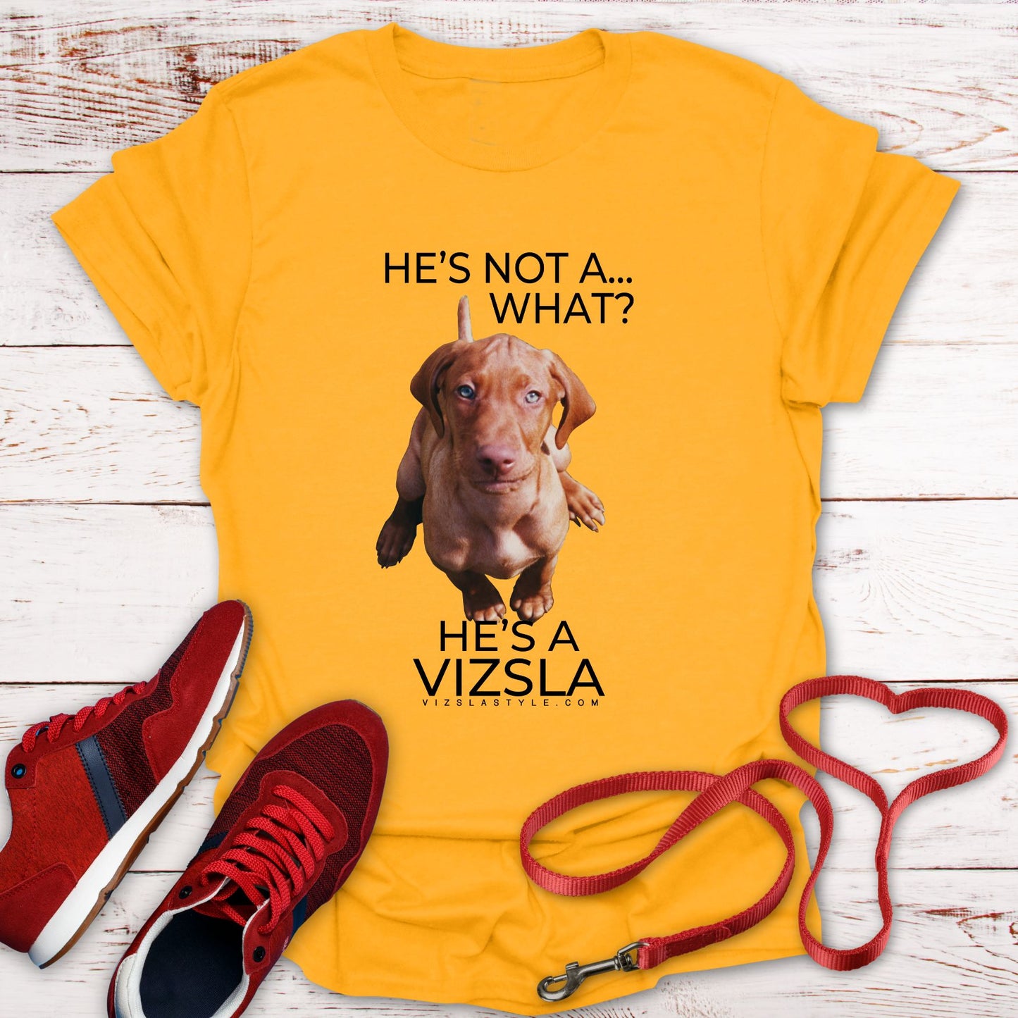 He's Not A What... He's A Vizsla (in Color) - All Around Sports T-shirt