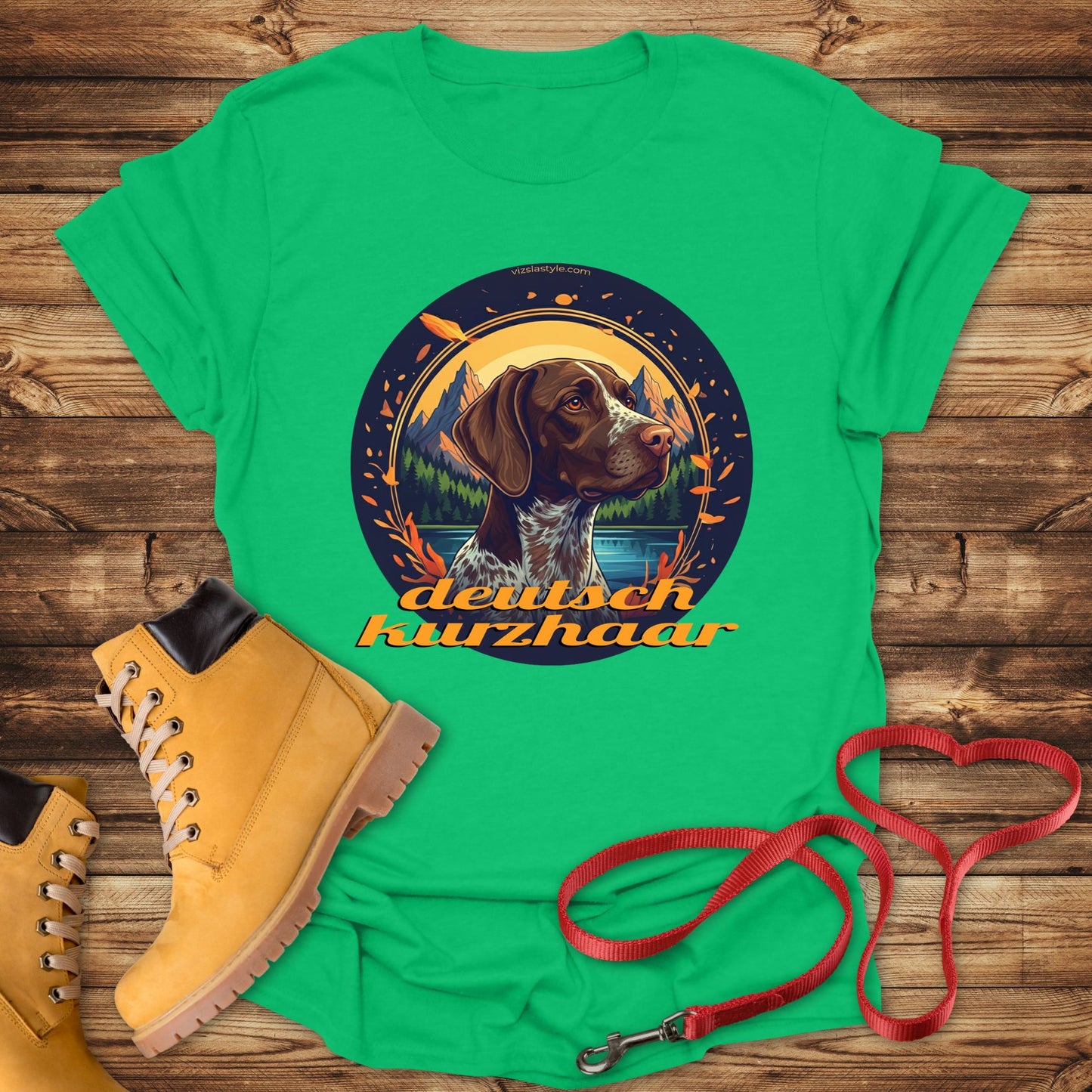 Glorious Deutsch Kurzhaar Mountain Lake Landscape Premium Tee