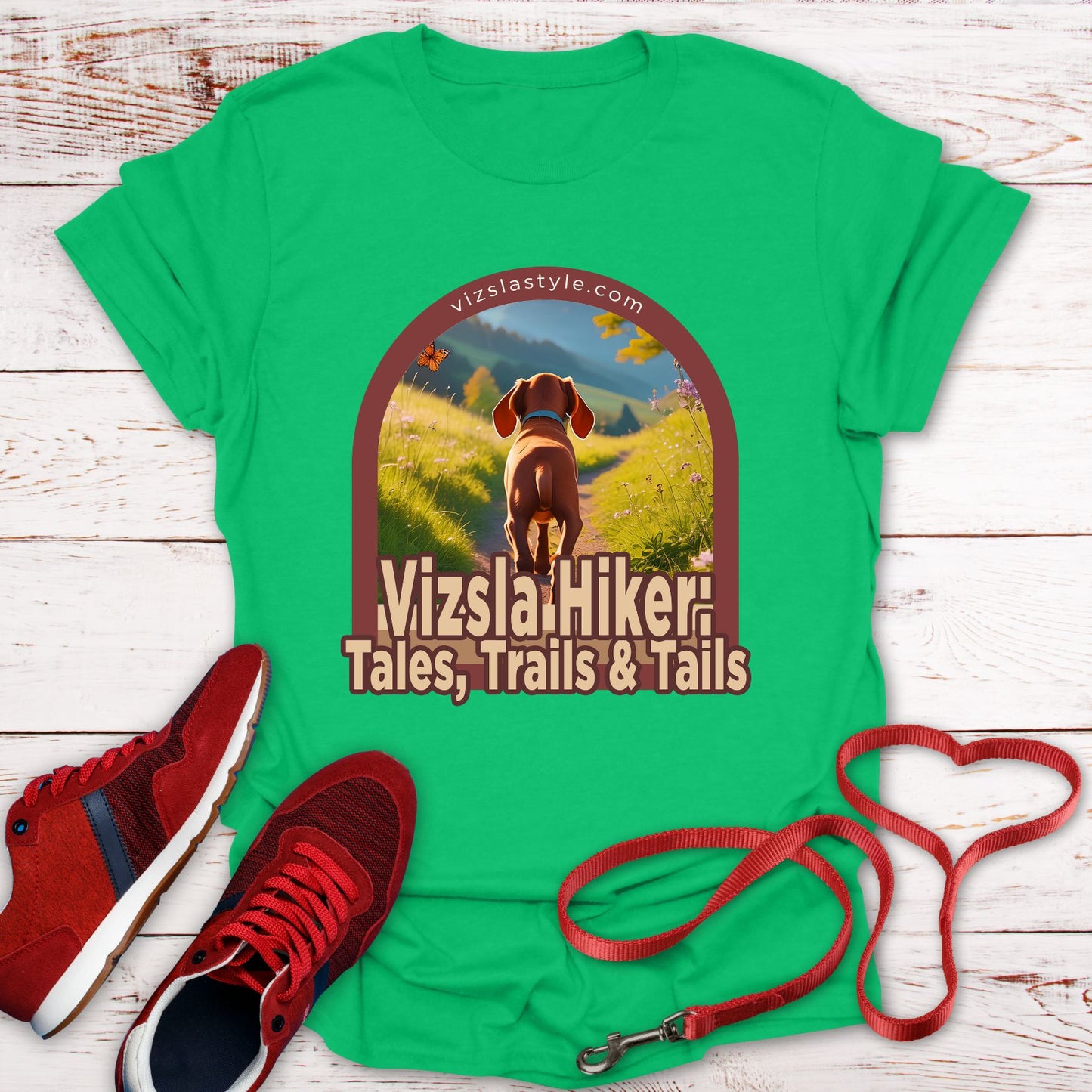 Vizsla Hiker: Tales, Trails & Tails Puppy t-shirt