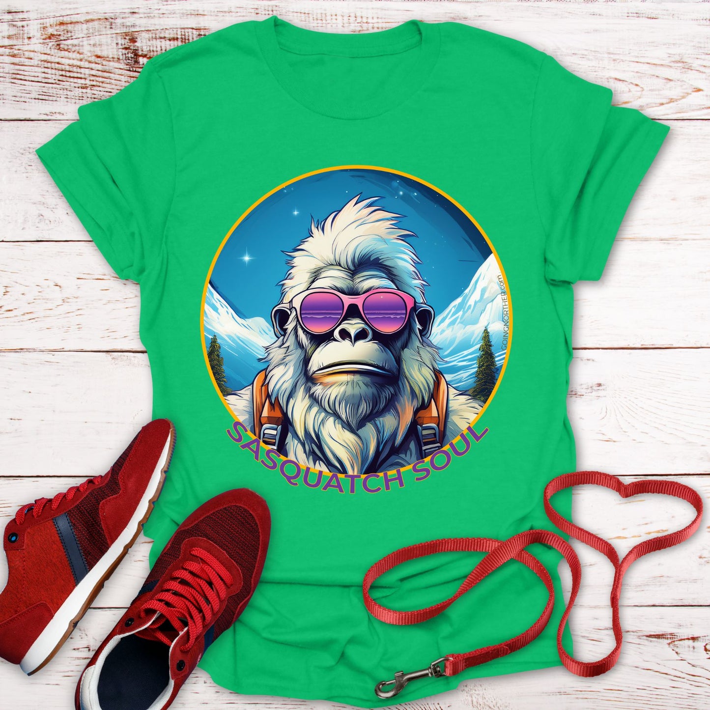 Vizsla Style - Going Norther - Bigfoot - Sasquatch Soul T-Shirt - Retro Design