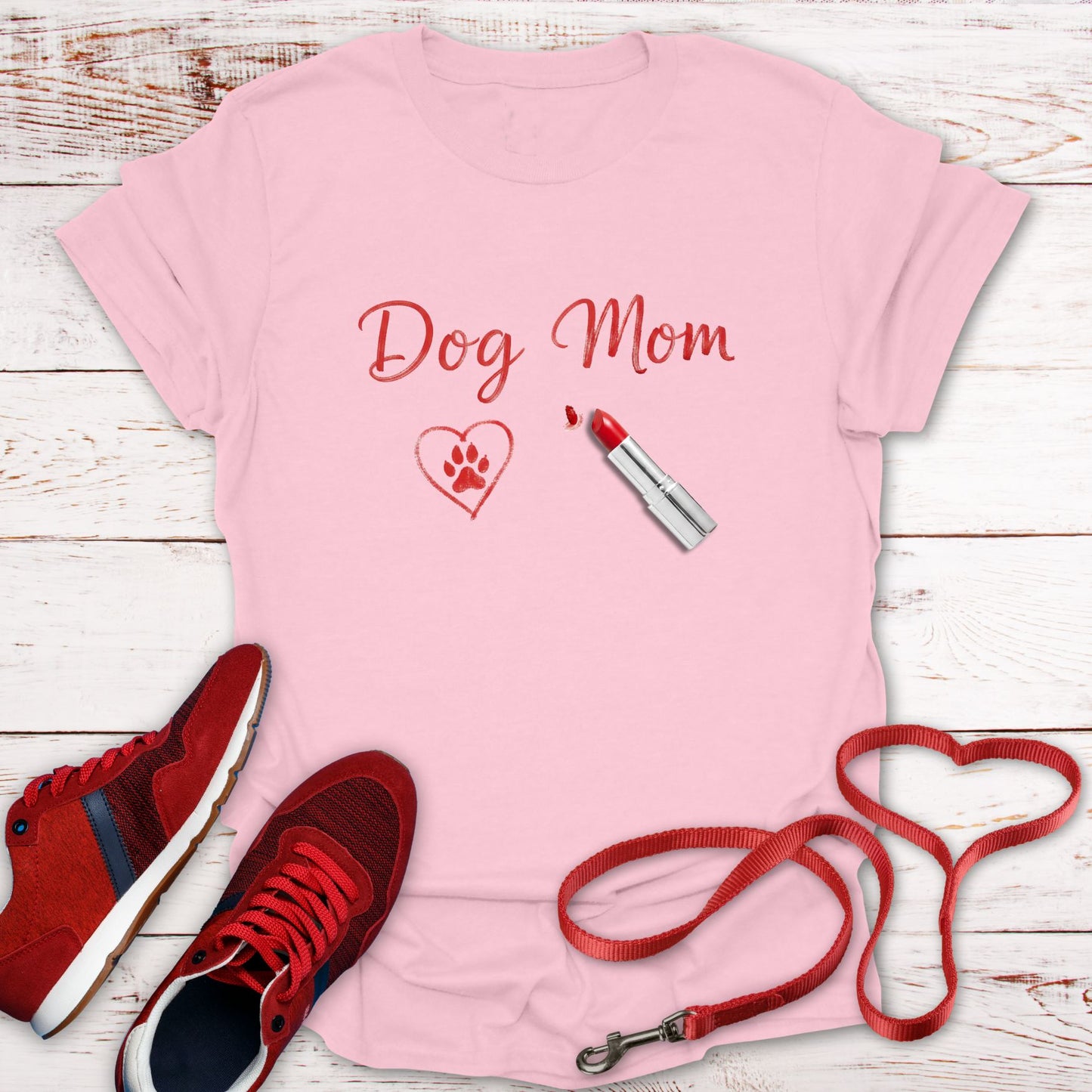 Dog Mom: Lipstick Kisses & Paw Print Love