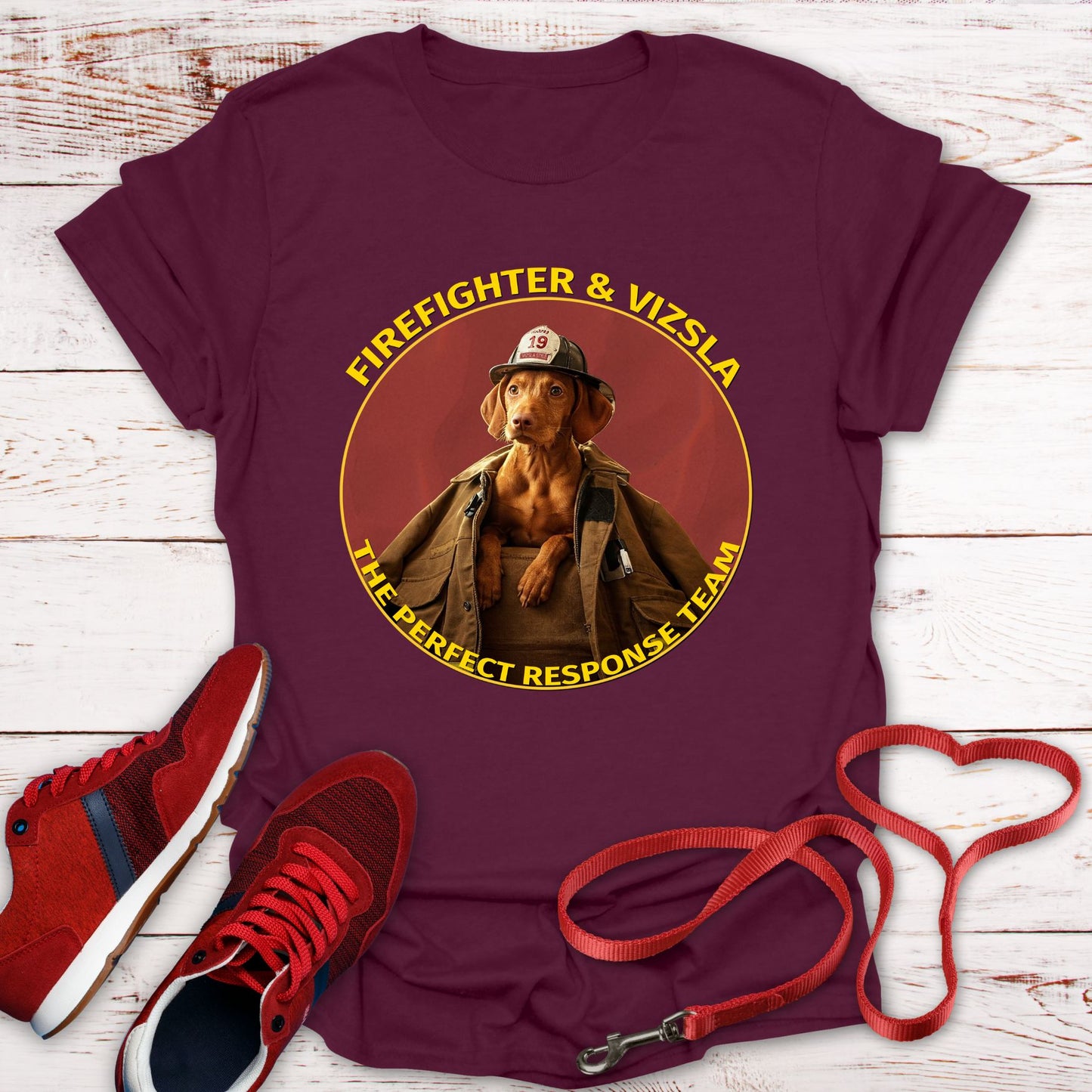 Perfect Response Team - Firefighter & Vizsla - Perfect Gift For That Firefighter In Your Life